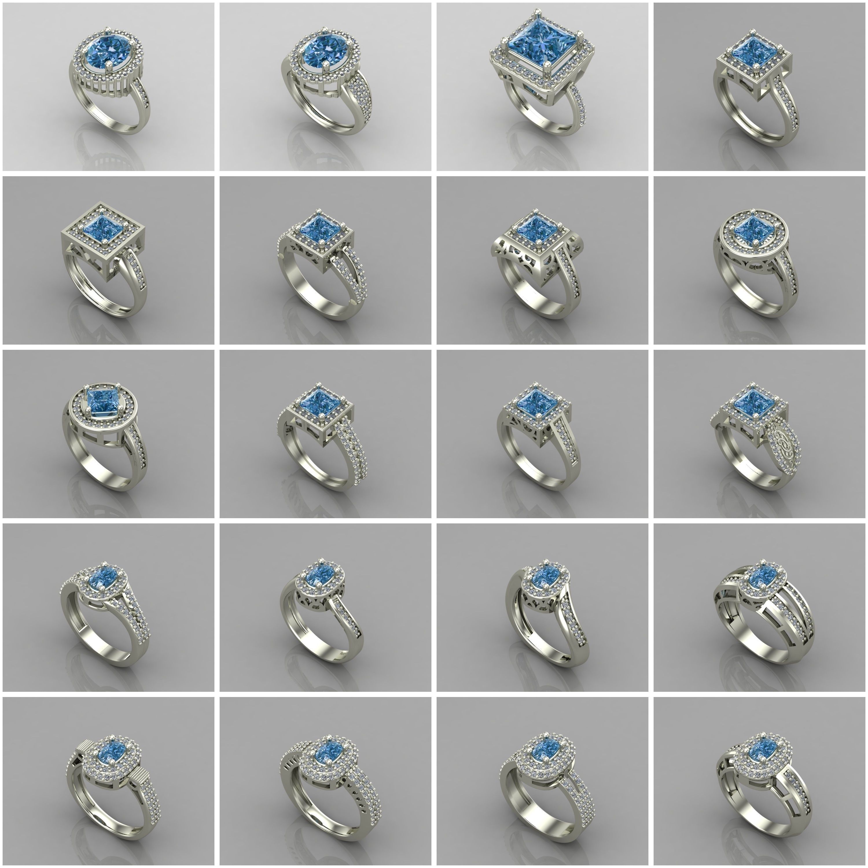 1330 Model Womens ring STL rings for ladies machine ready 3D Model Collection_48