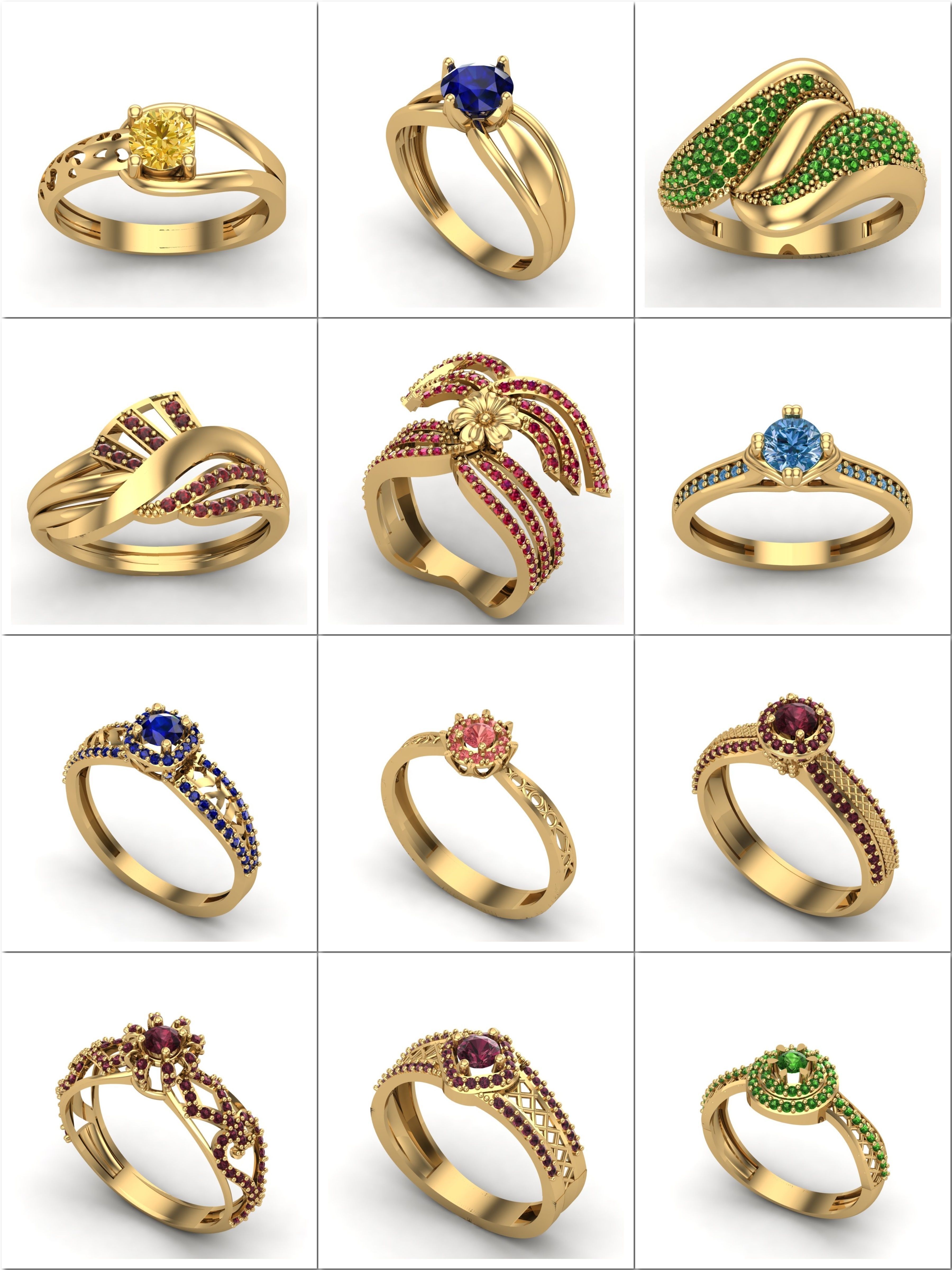 1330 Model Womens ring STL rings for ladies machine ready 3D Model Collection_117