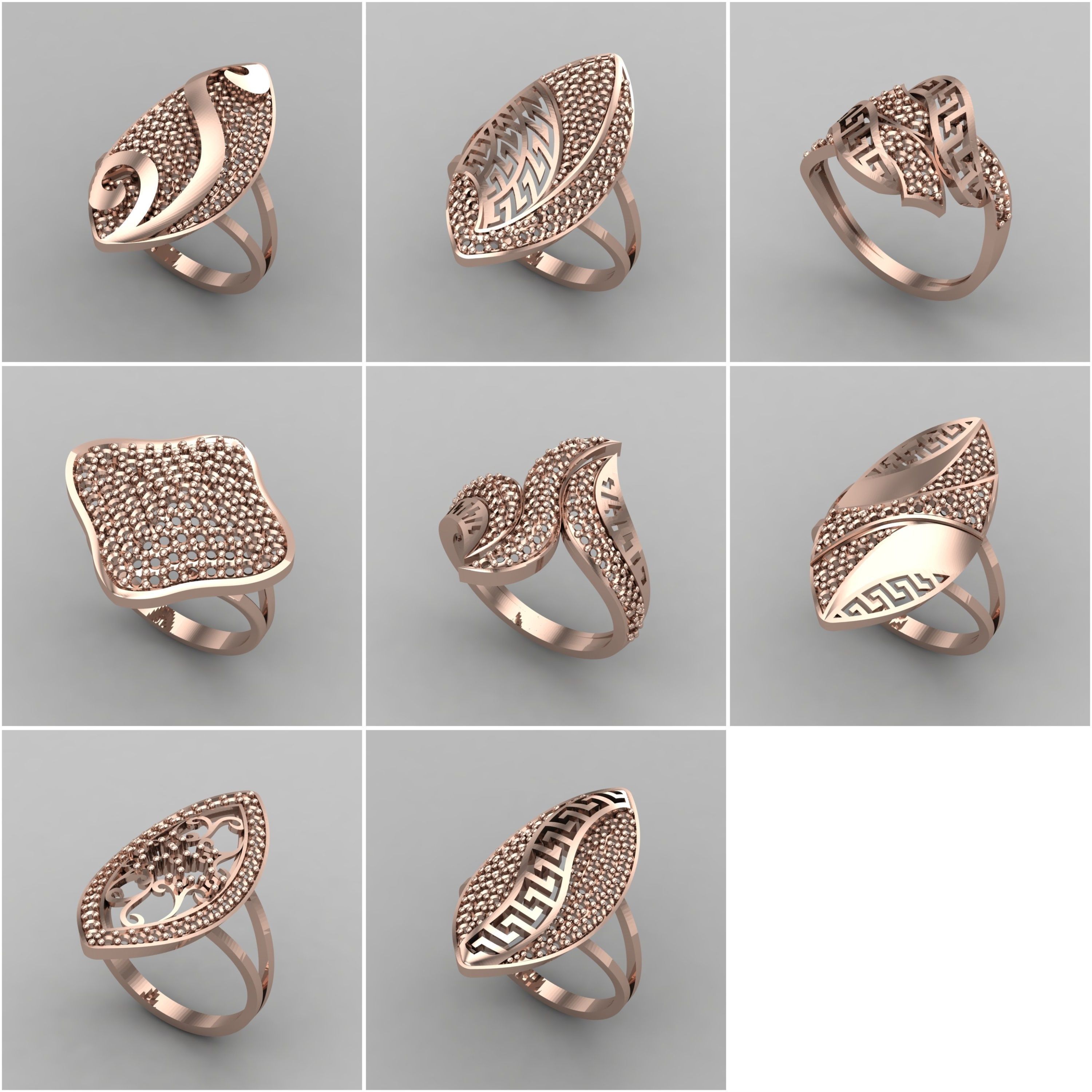 1330 Model Womens ring STL rings for ladies machine ready 3D Model Collection_41