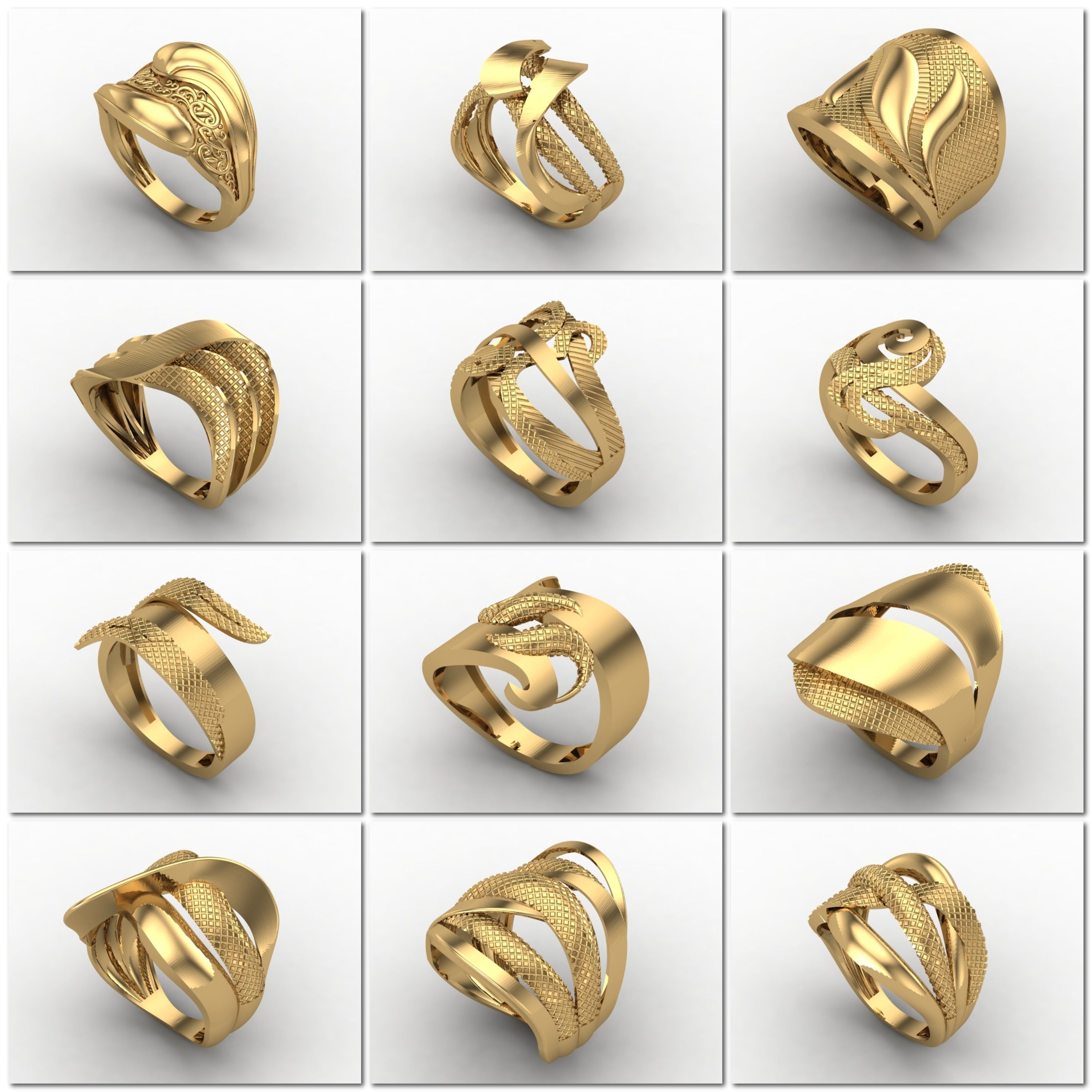1330 Model Womens ring STL rings for ladies machine ready 3D Model Collection_50