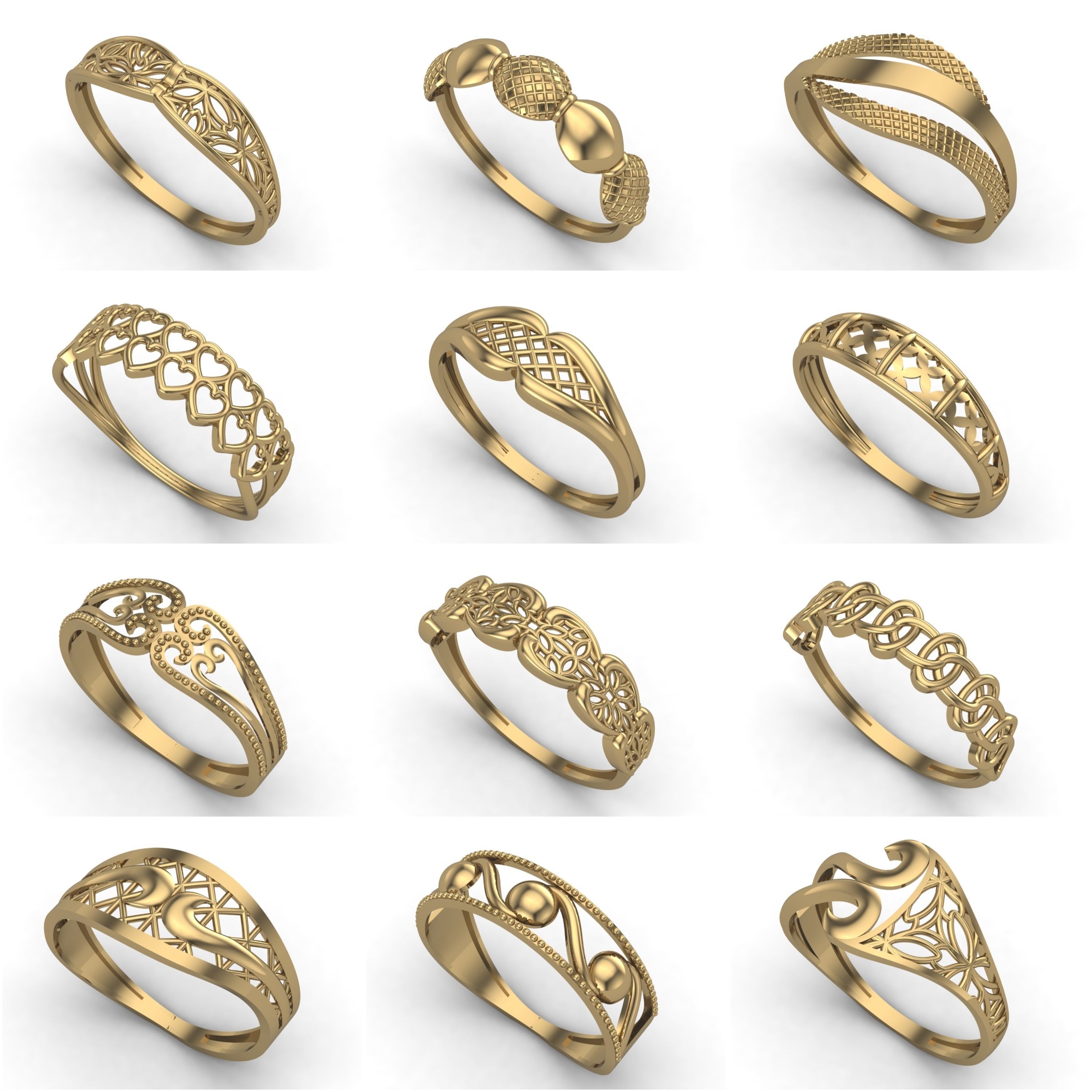 1330 Model Womens ring STL rings for ladies machine ready 3D Model Collection_38