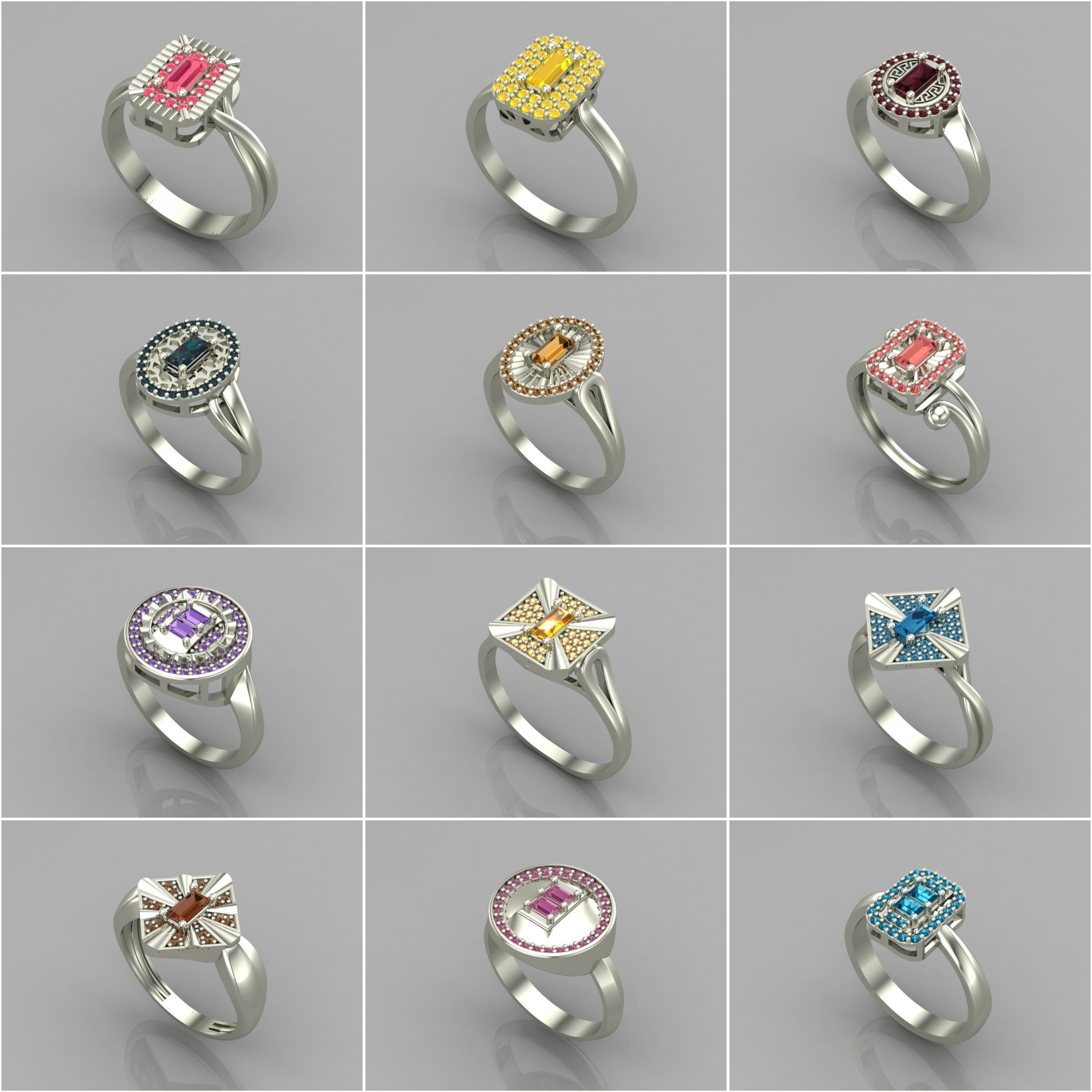 1330 Model Womens ring STL rings for ladies machine ready 3D Model Collection_14
