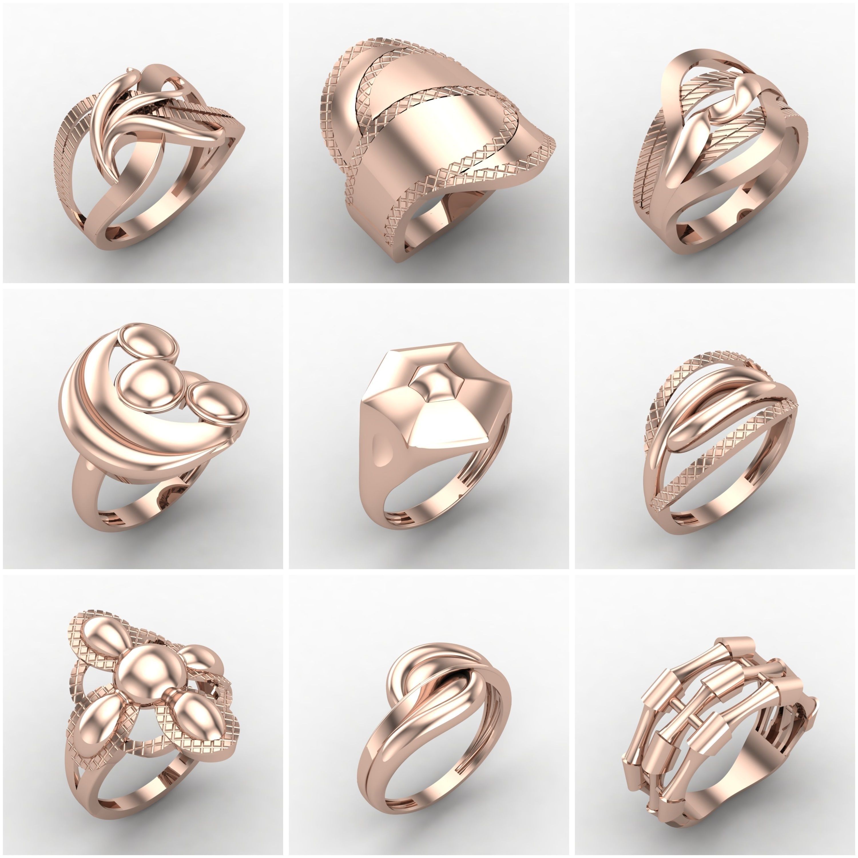 1330 Model Womens ring STL rings for ladies machine ready 3D Model Collection_32