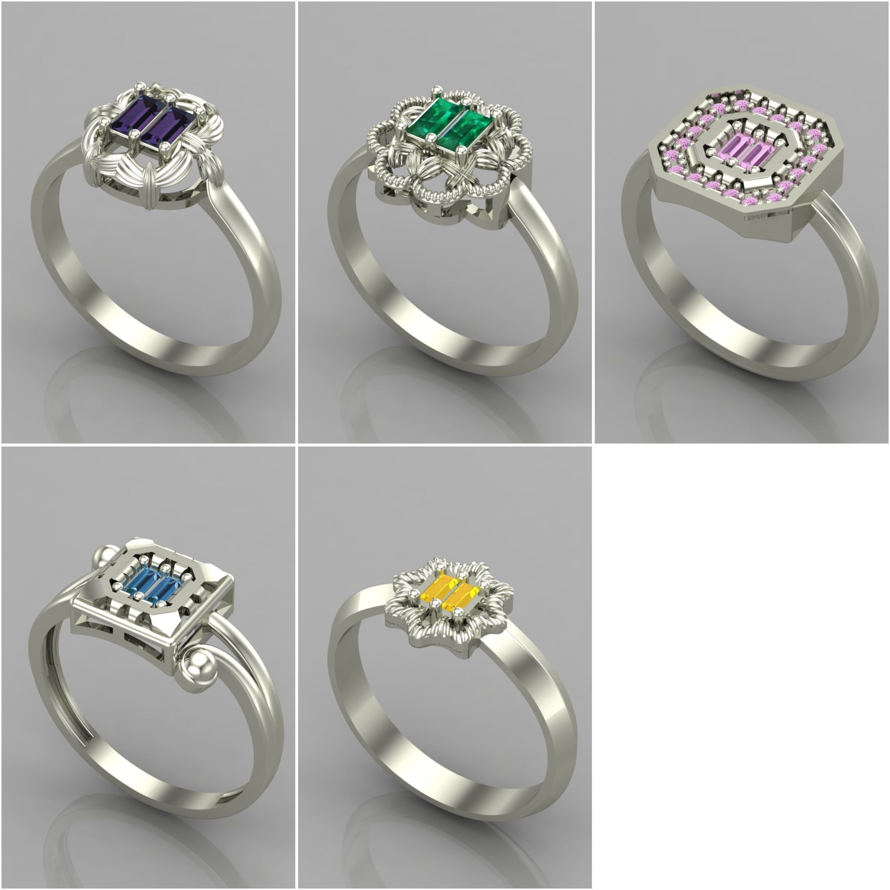 1330 Model Womens ring STL rings for ladies machine ready 3D Model Collection_8