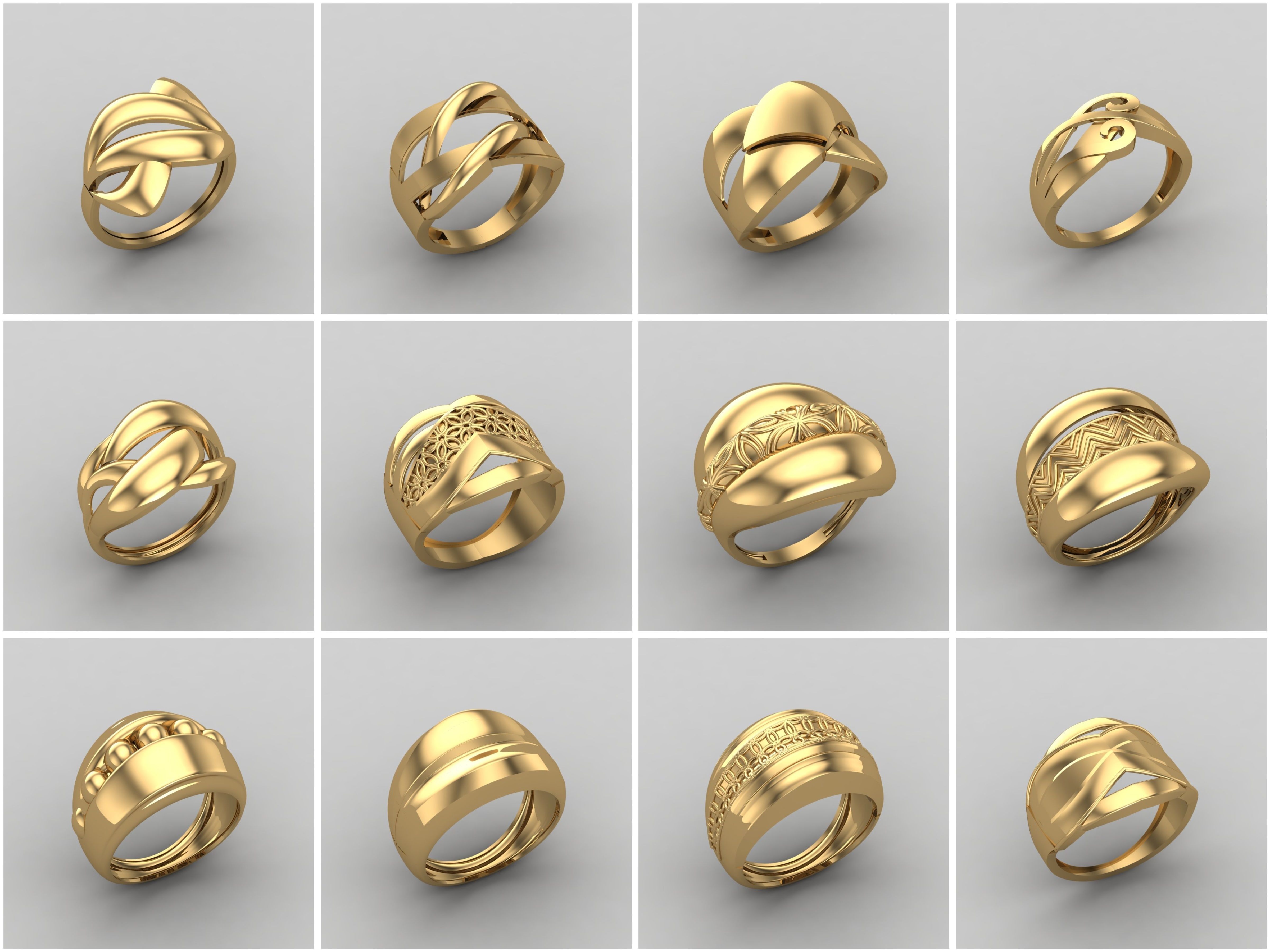 1330 Model Womens ring STL rings for ladies machine ready 3D Model Collection_85