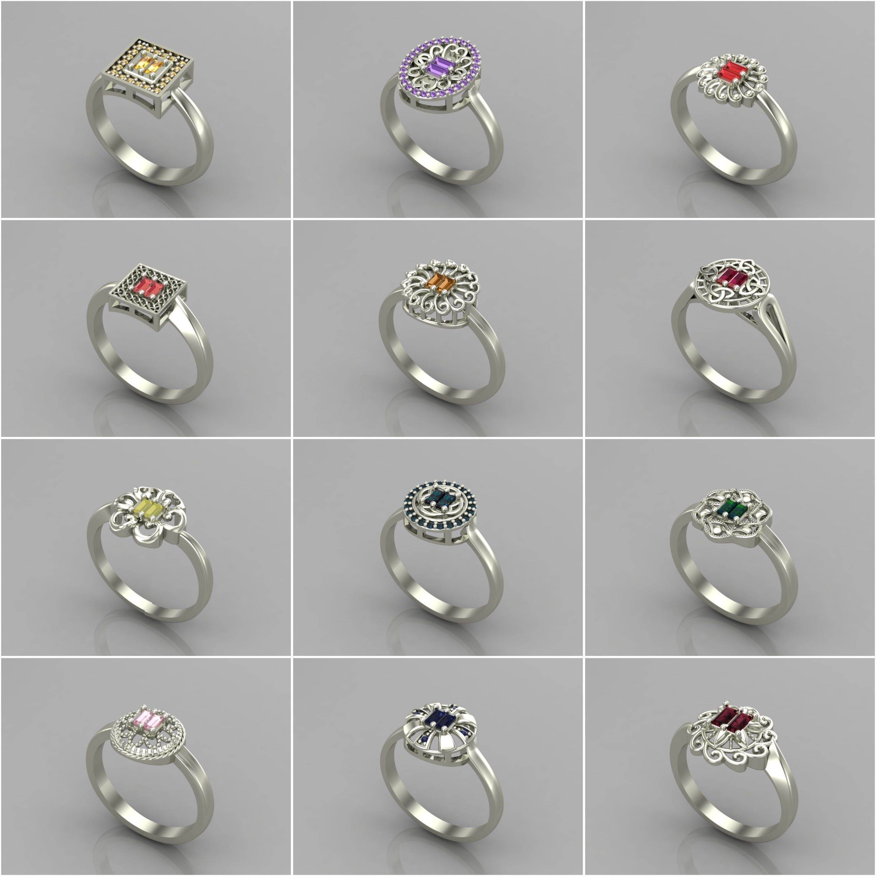 1330 Model Womens ring STL rings for ladies machine ready 3D Model Collection_1