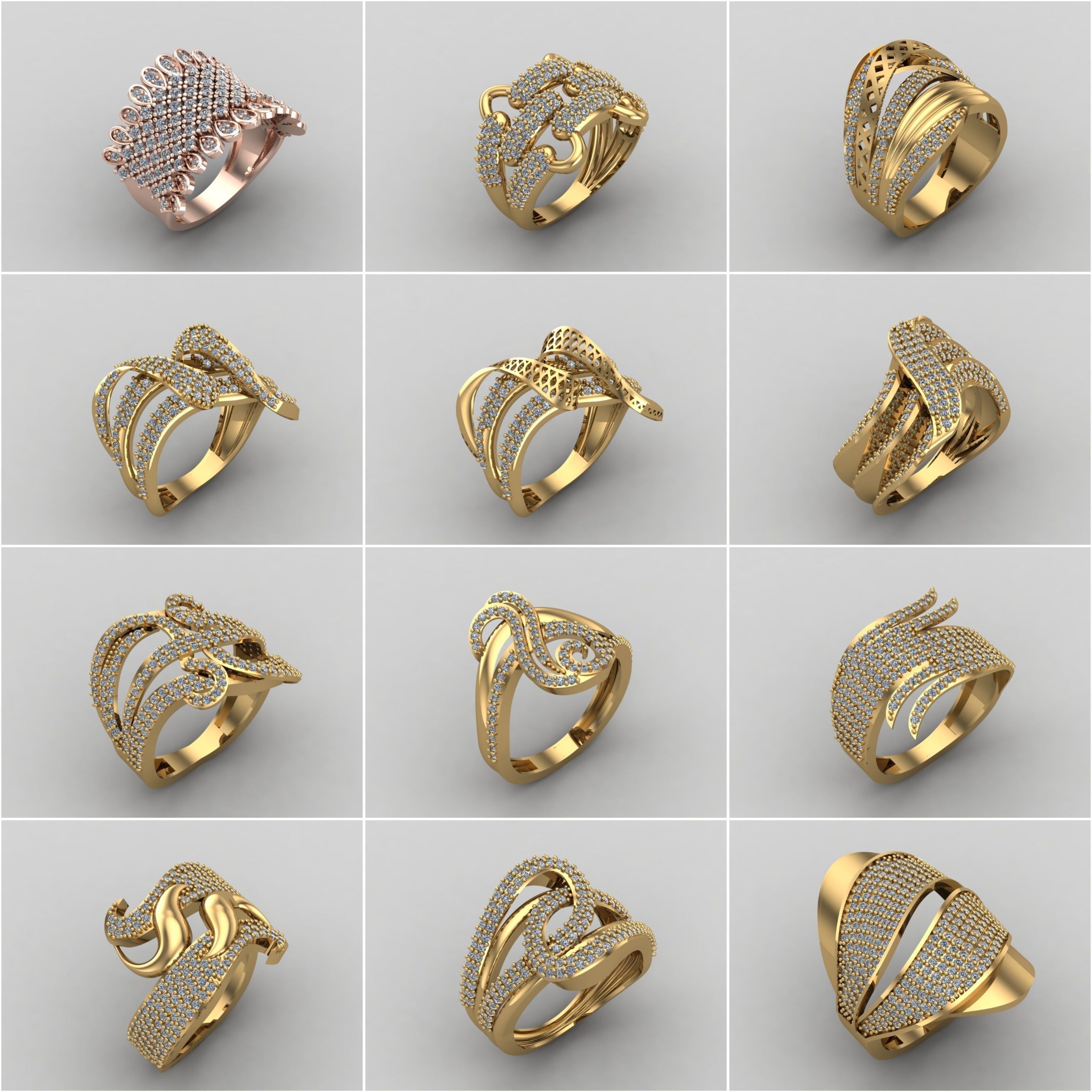 1330 Model Womens ring STL rings for ladies machine ready 3D Model Collection_70