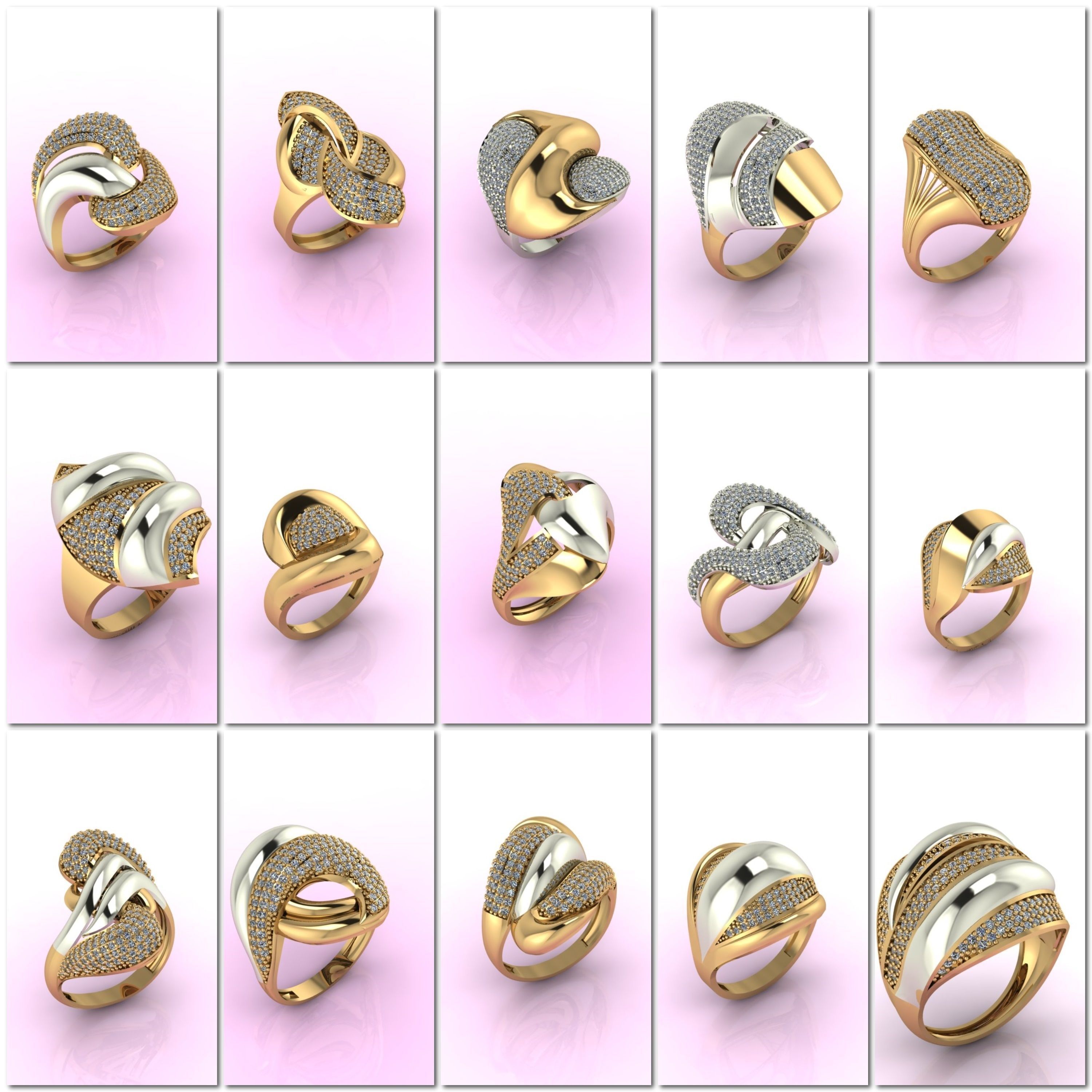 1330 Model Womens ring STL rings for ladies machine ready 3D Model Collection_55