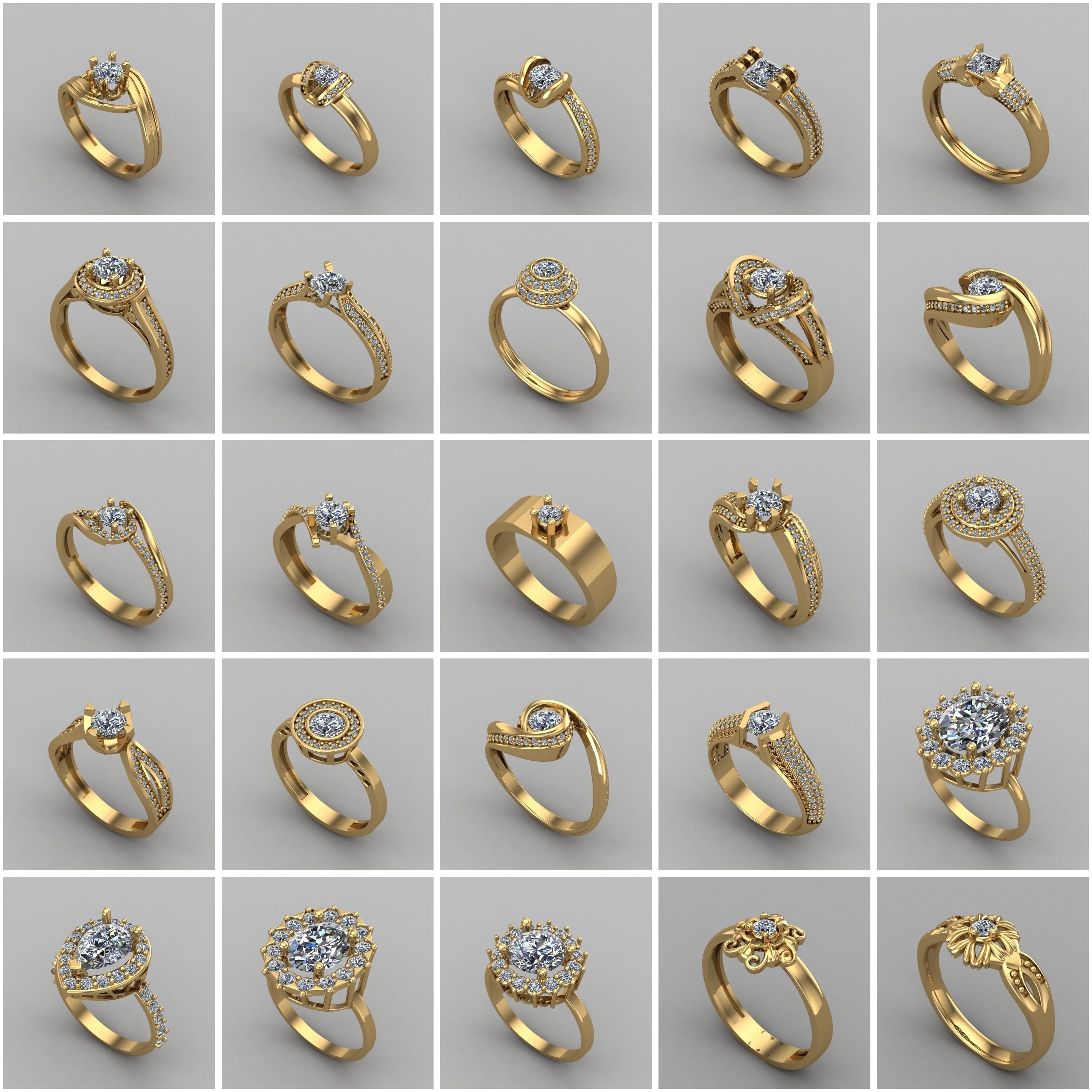 1330 Model Womens ring STL rings for ladies machine ready 3D Model Collection_71
