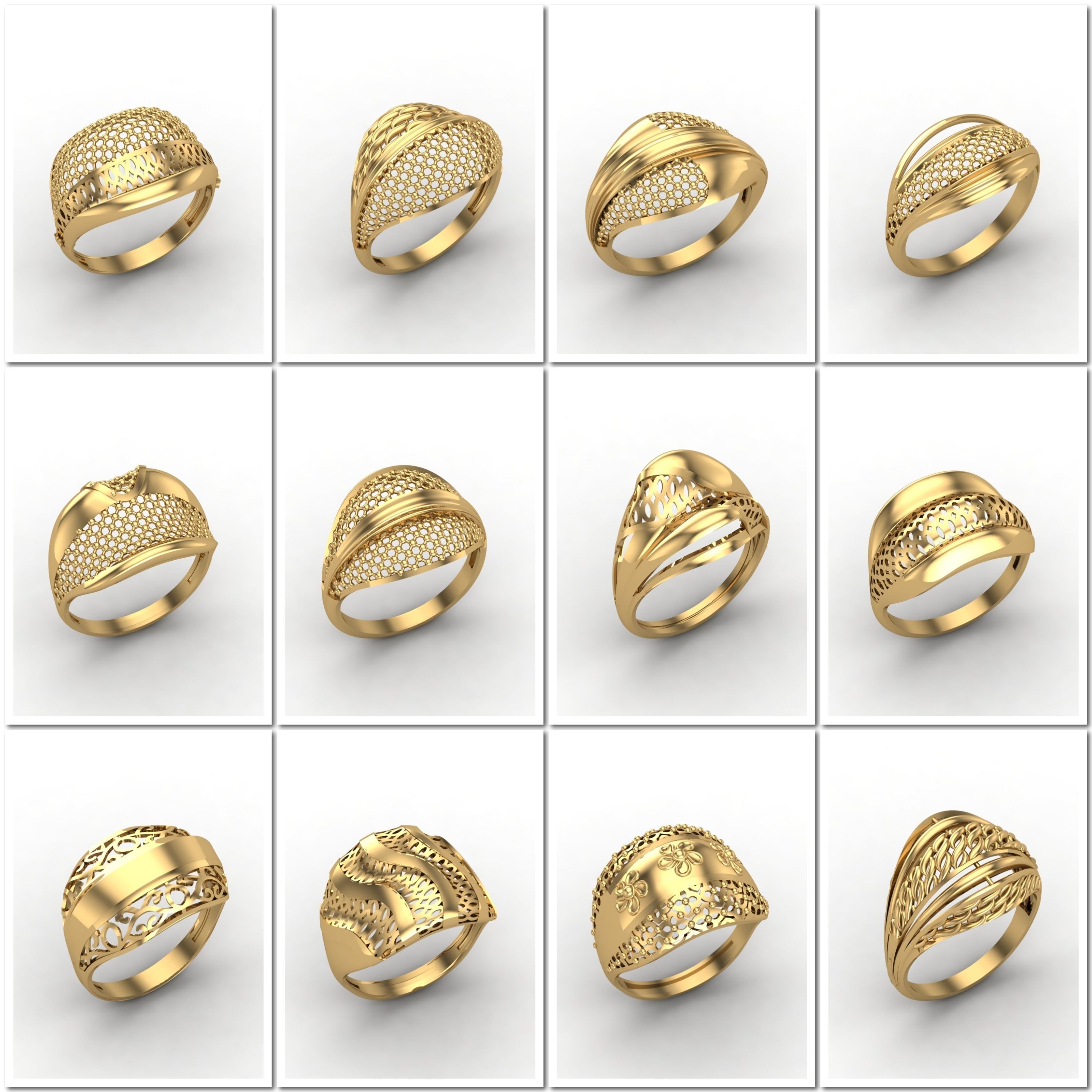 1330 Model Womens ring STL rings for ladies machine ready 3D Model Collection_116