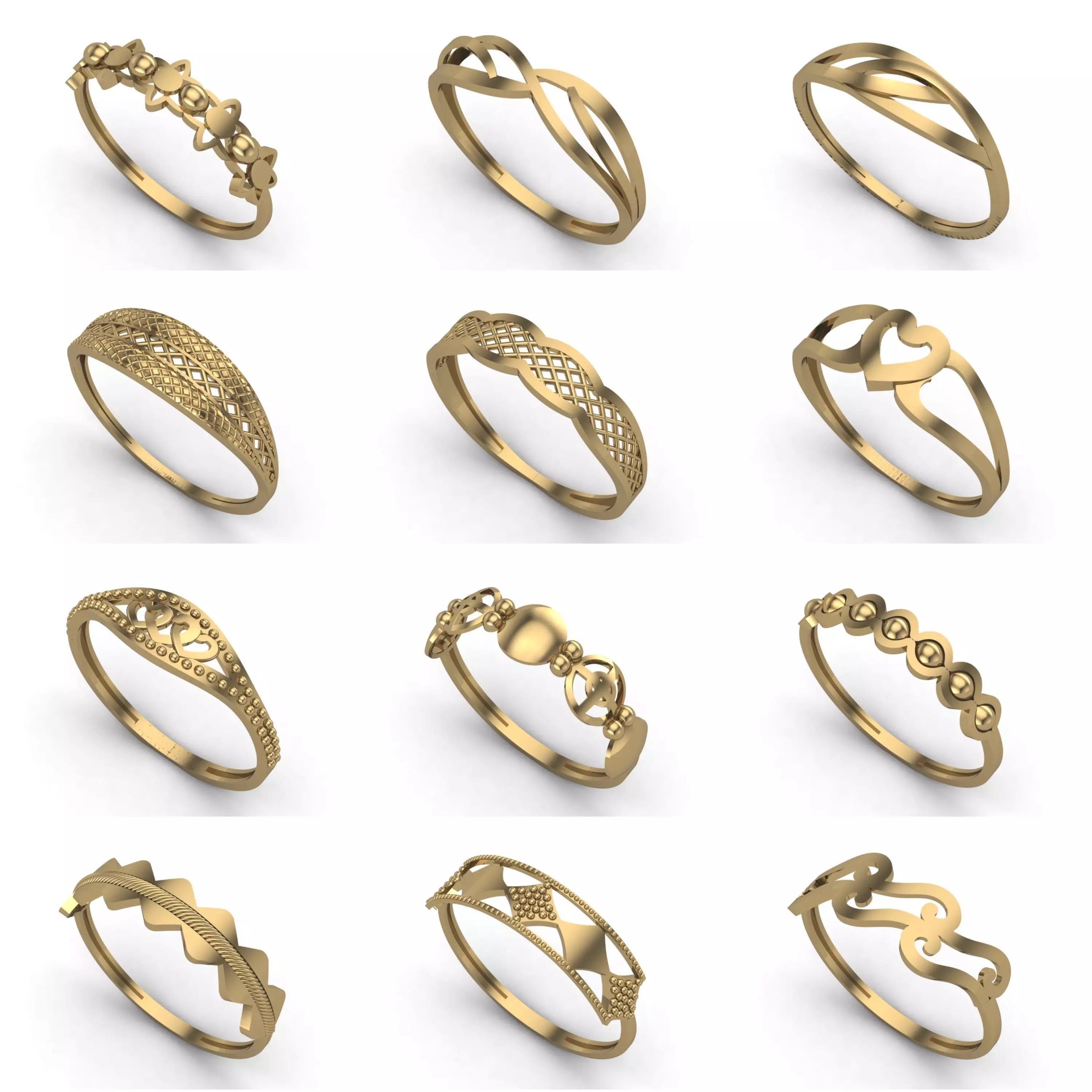 1330 Model Womens ring STL rings for ladies machine ready 3D Model Collection_0