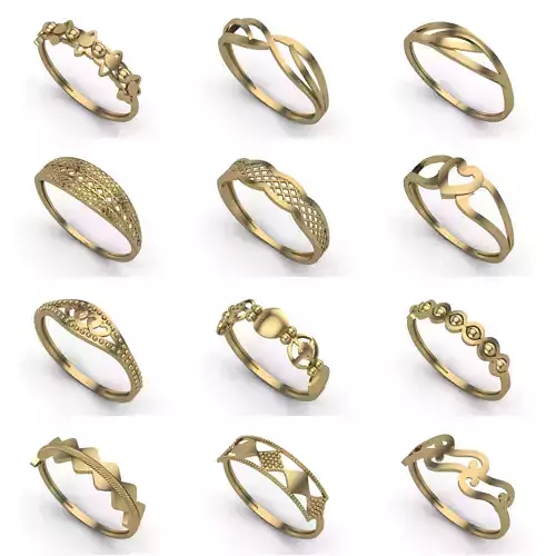 1330 Model Womens ring STL rings for ladies machine ready 3D Model Collection
