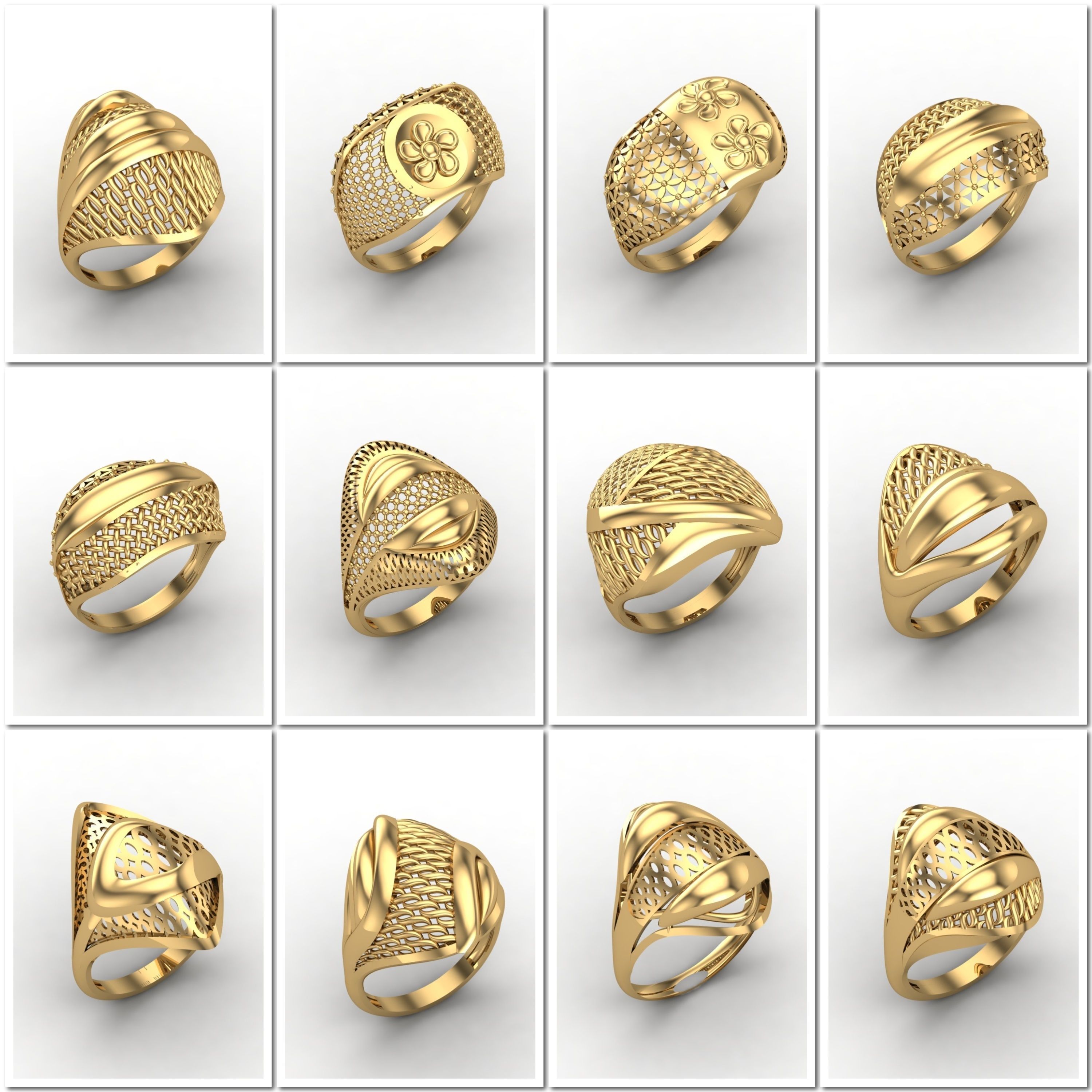 1330 Model Womens ring STL rings for ladies machine ready 3D Model Collection_54
