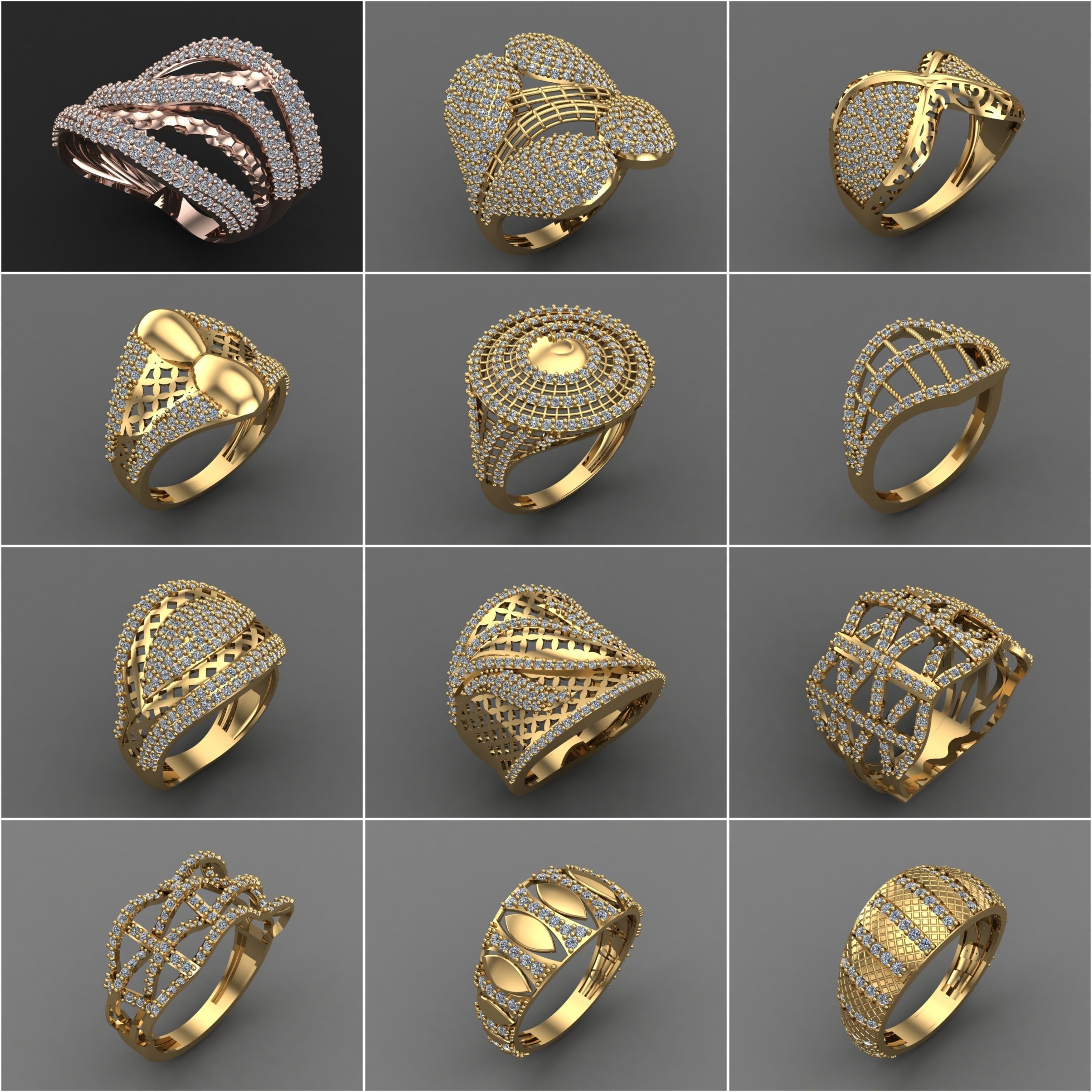 1330 Model Womens ring STL rings for ladies machine ready 3D Model Collection_78