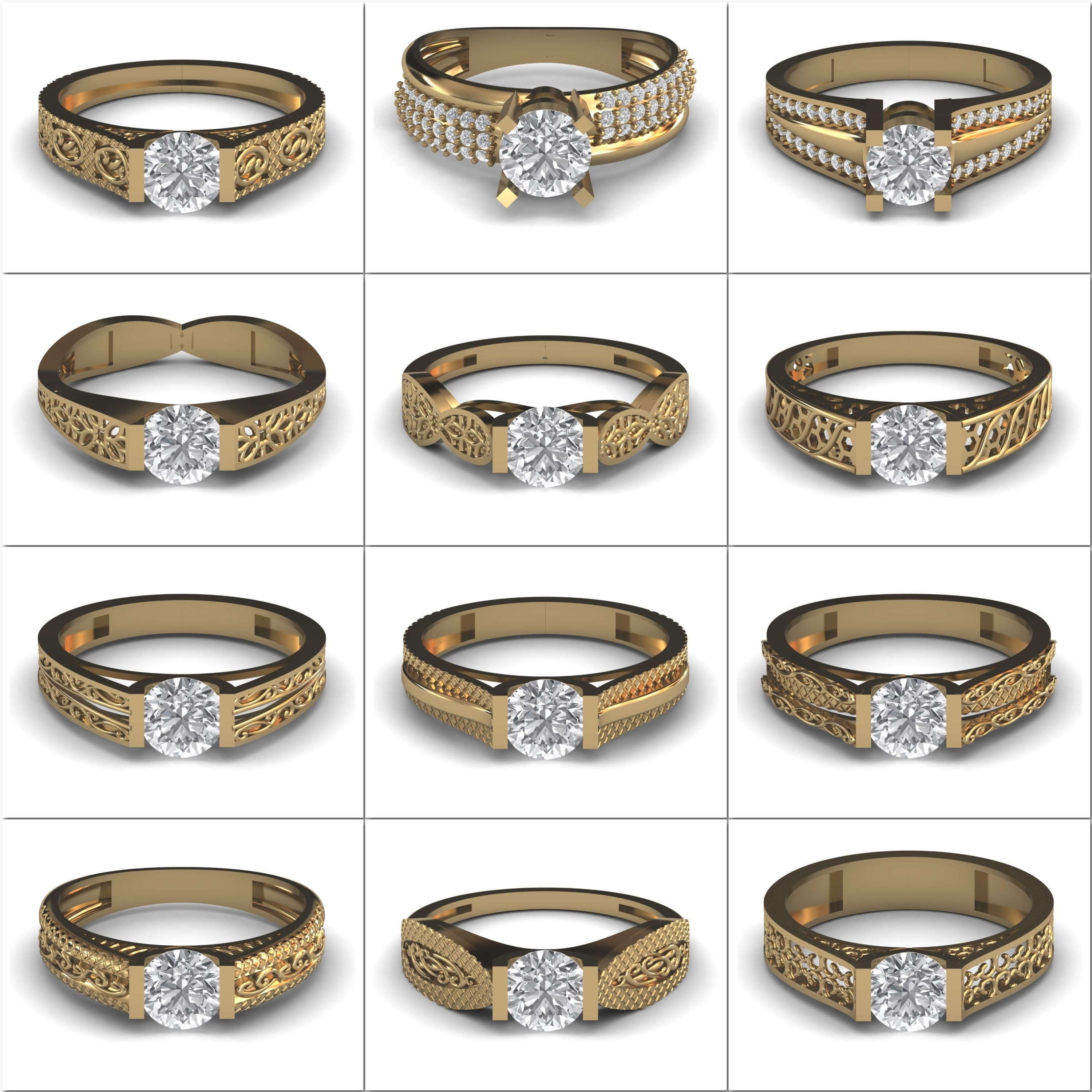 1330 Model Womens ring STL rings for ladies machine ready 3D Model Collection_130