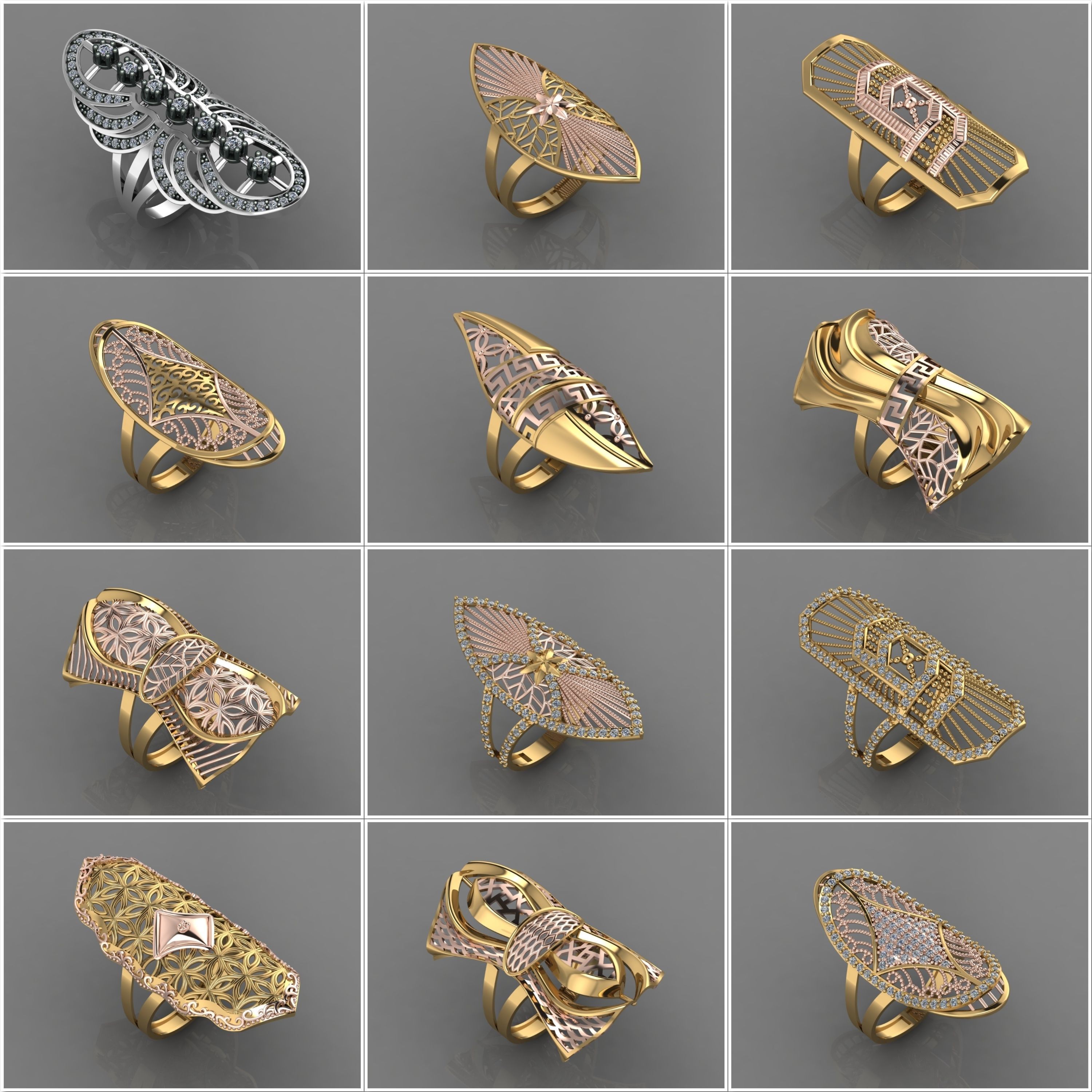 1330 Model Womens ring STL rings for ladies machine ready 3D Model Collection_141
