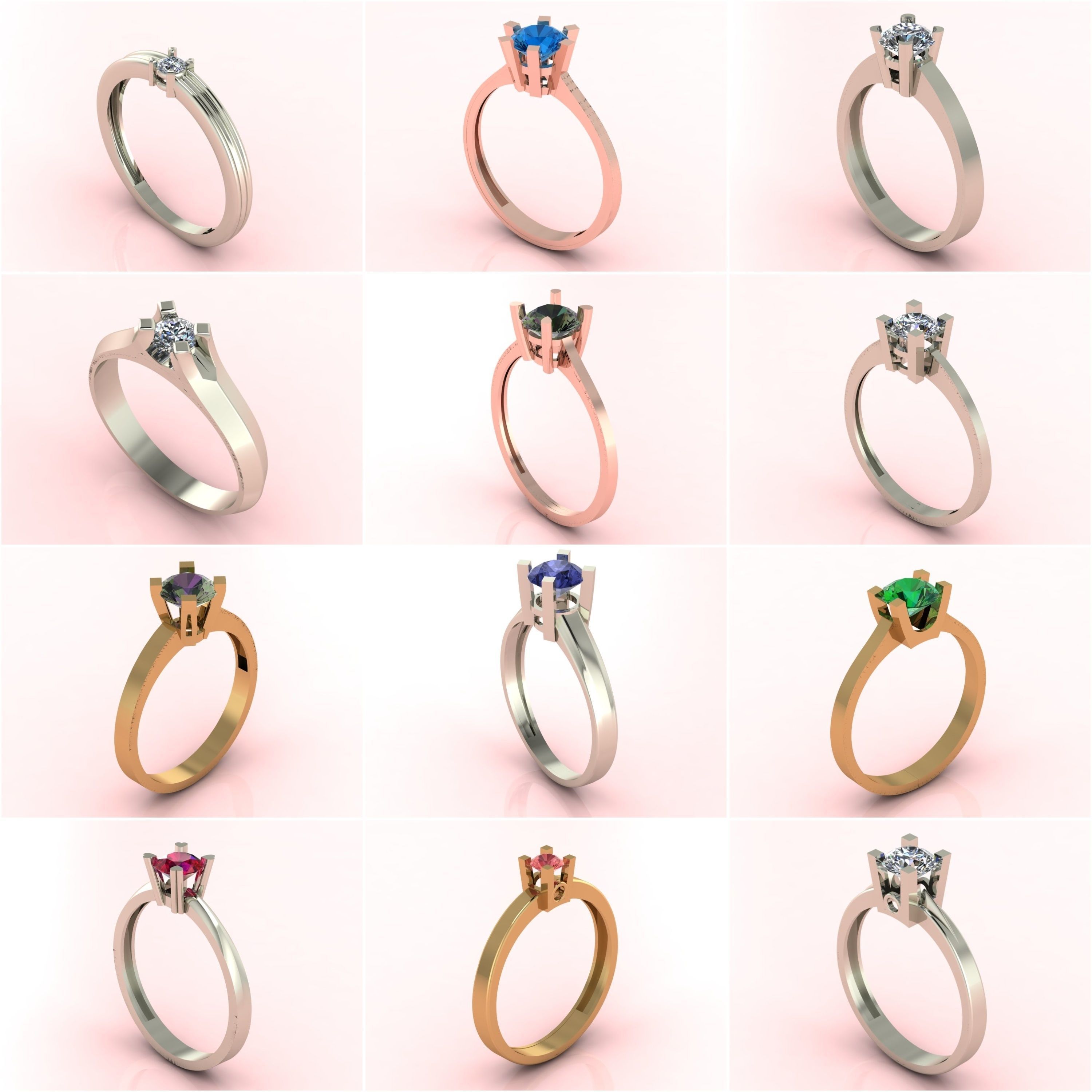 1330 Model Womens ring STL rings for ladies machine ready 3D Model Collection_6