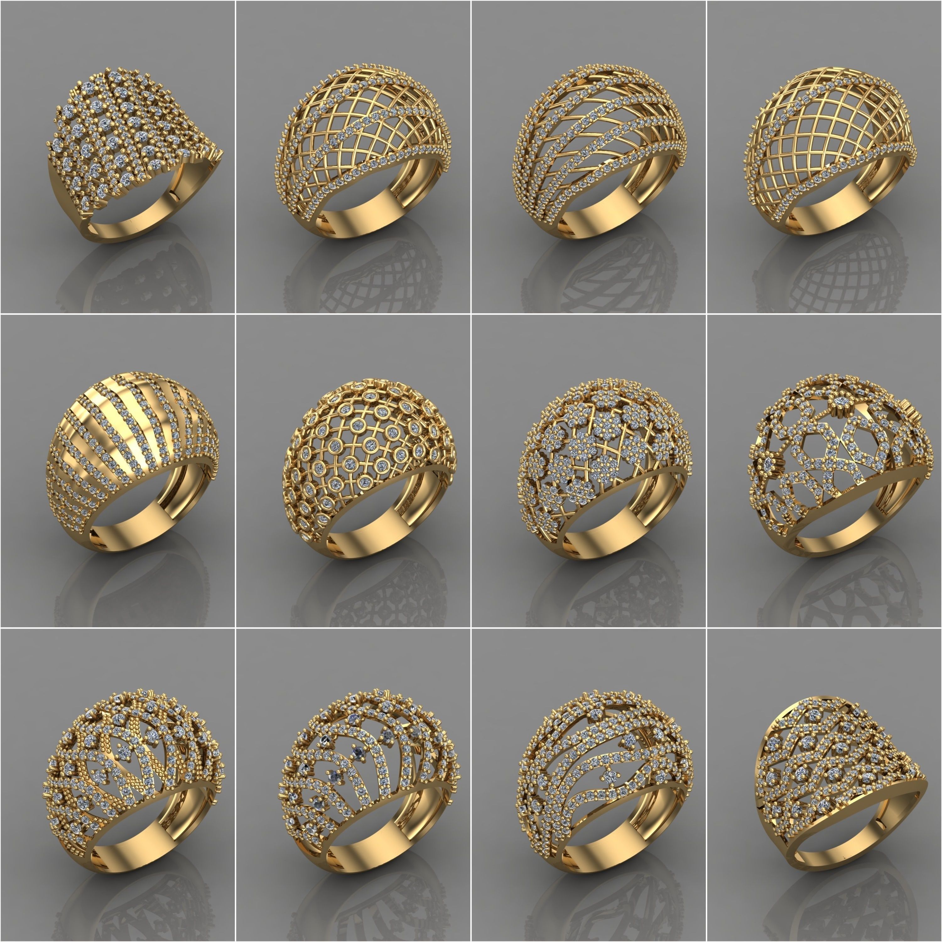 1330 Model Womens ring STL rings for ladies machine ready 3D Model Collection_105