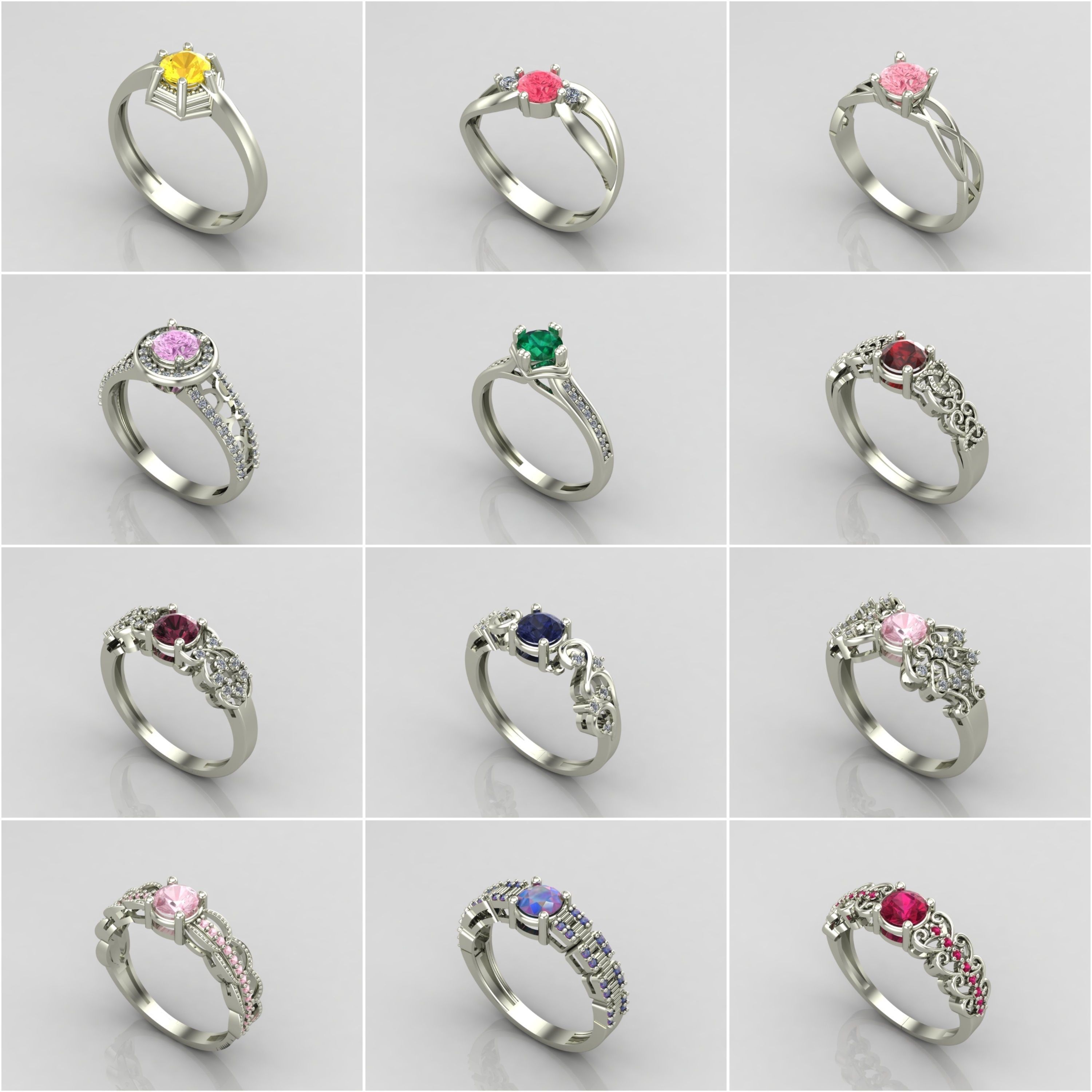 1330 Model Womens ring STL rings for ladies machine ready 3D Model Collection_13