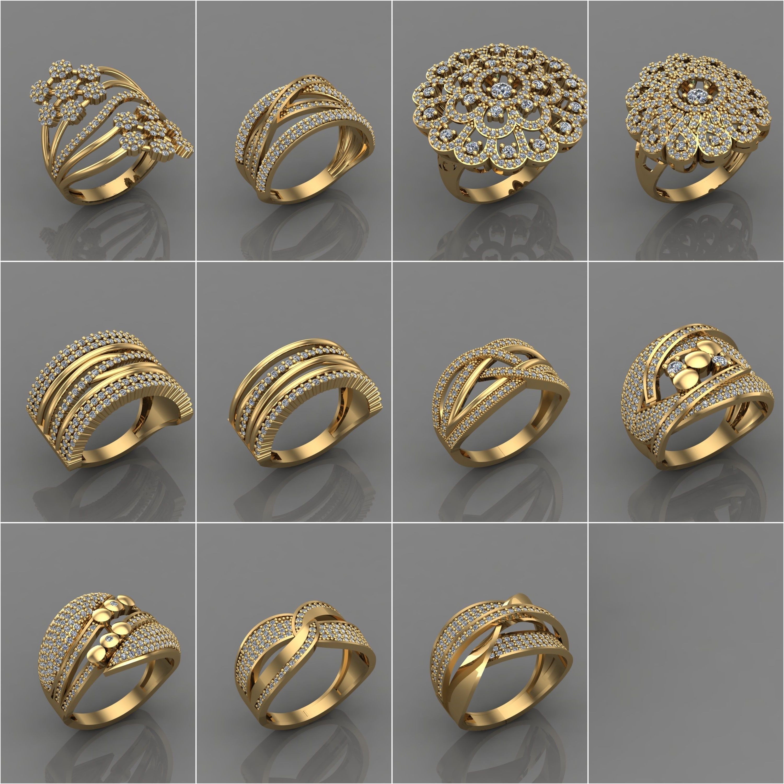 1330 Model Womens ring STL rings for ladies machine ready 3D Model Collection_133