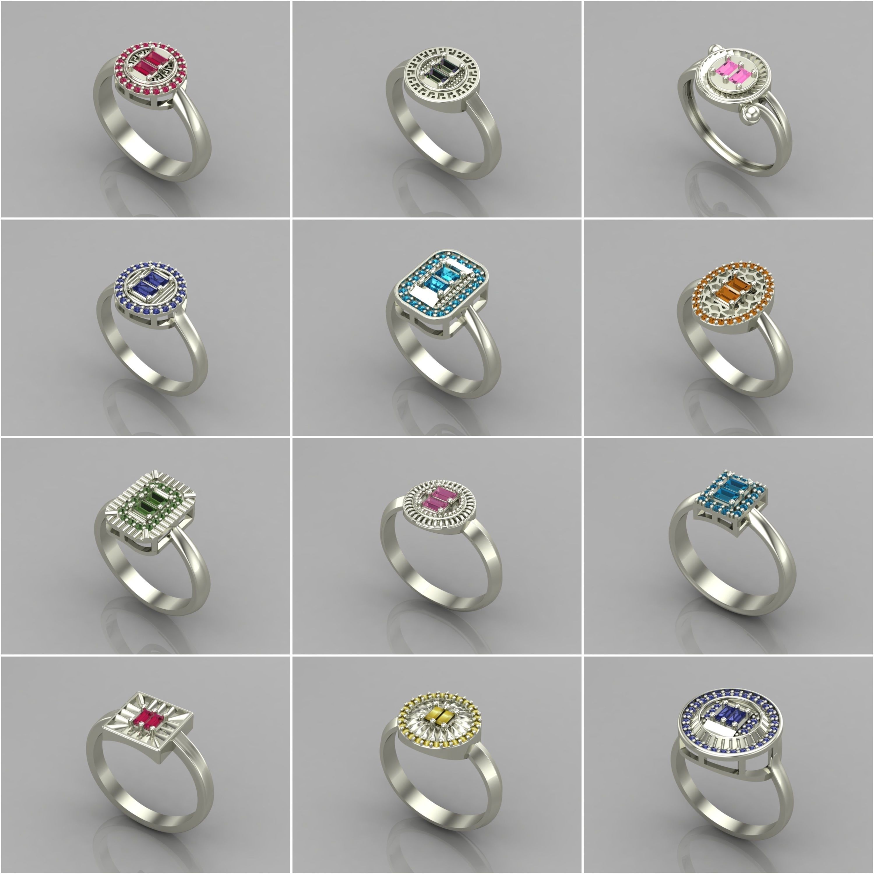 1330 Model Womens ring STL rings for ladies machine ready 3D Model Collection_12