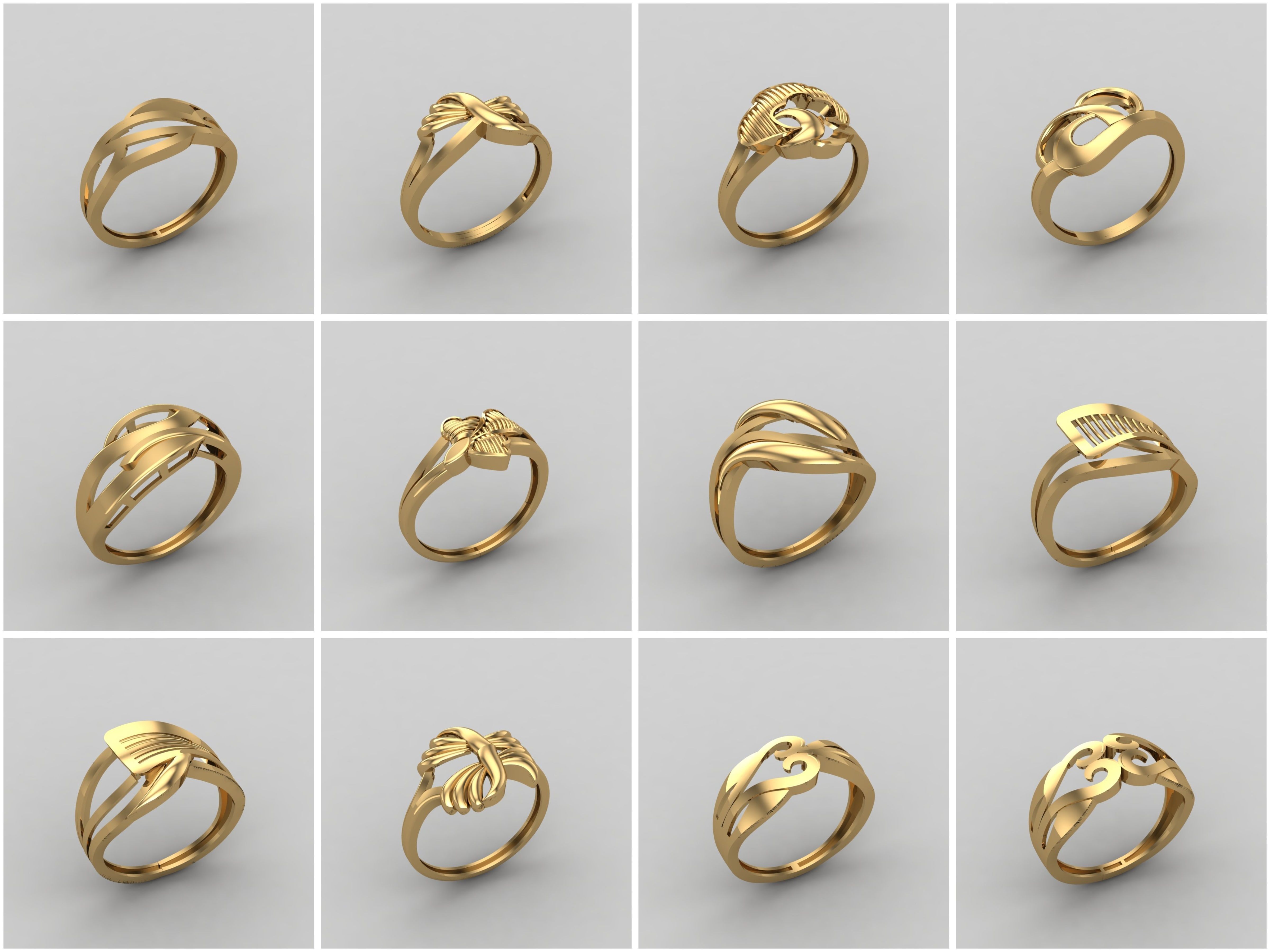 1330 Model Womens ring STL rings for ladies machine ready 3D Model Collection_65