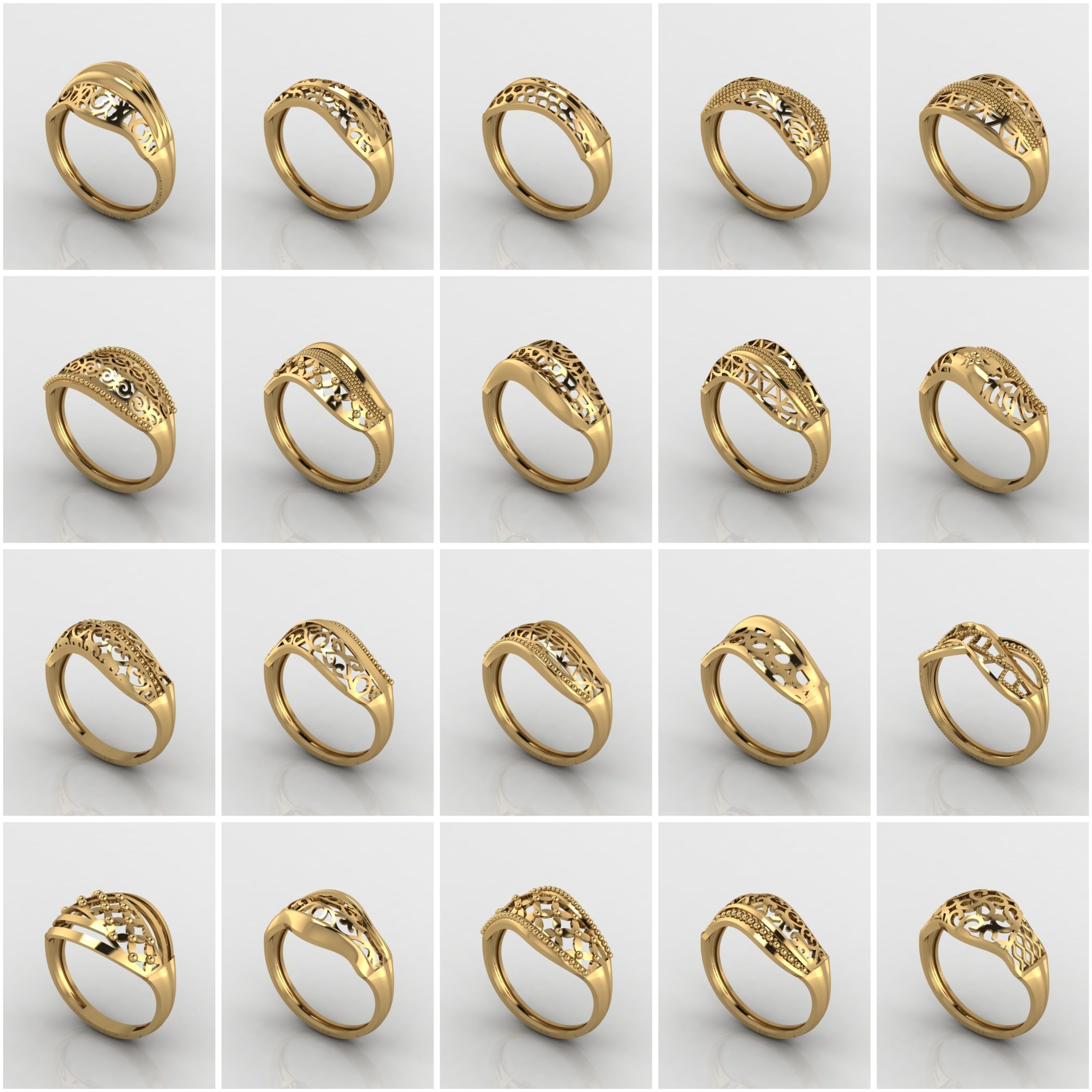 1330 Model Womens ring STL rings for ladies machine ready 3D Model Collection_37