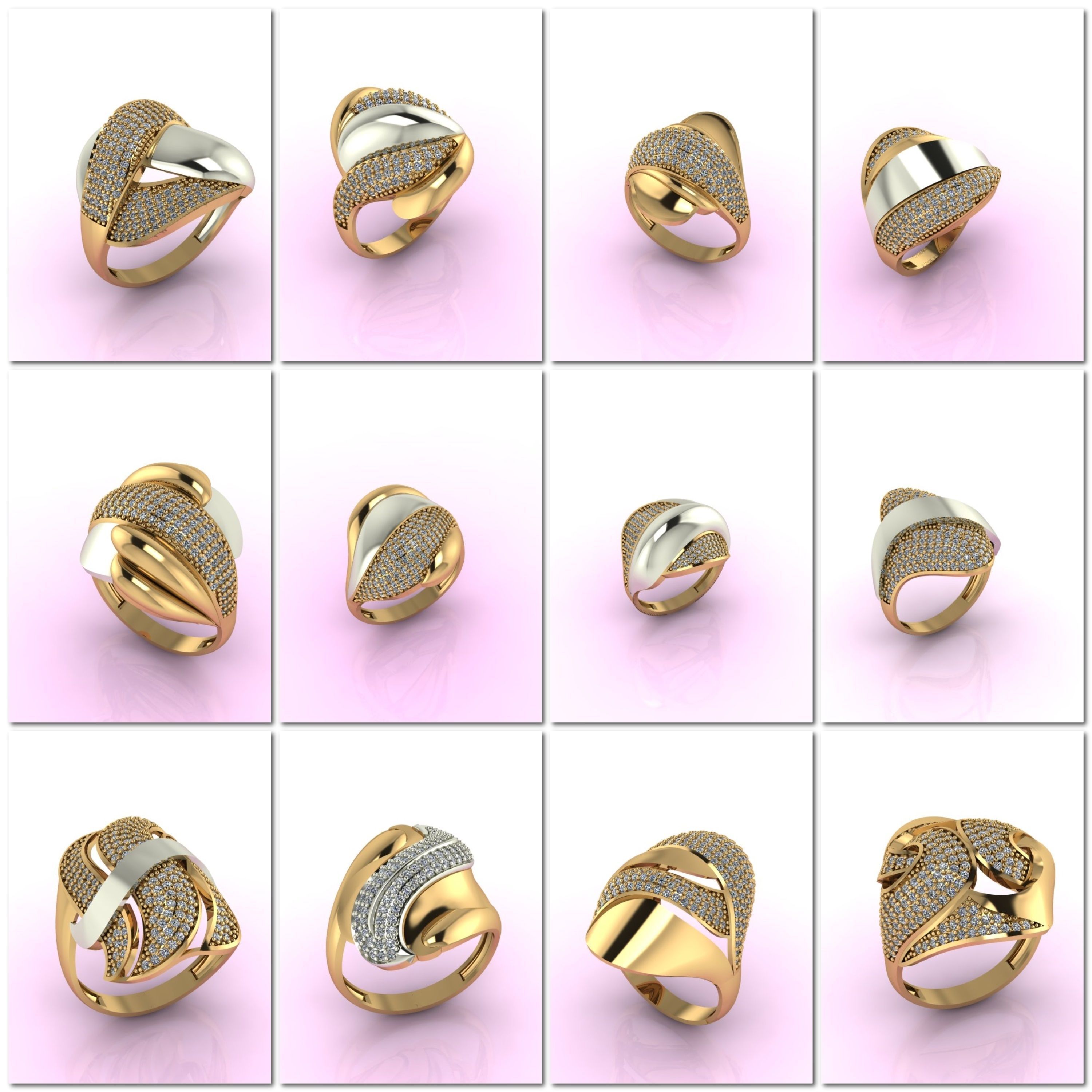 1330 Model Womens ring STL rings for ladies machine ready 3D Model Collection_34
