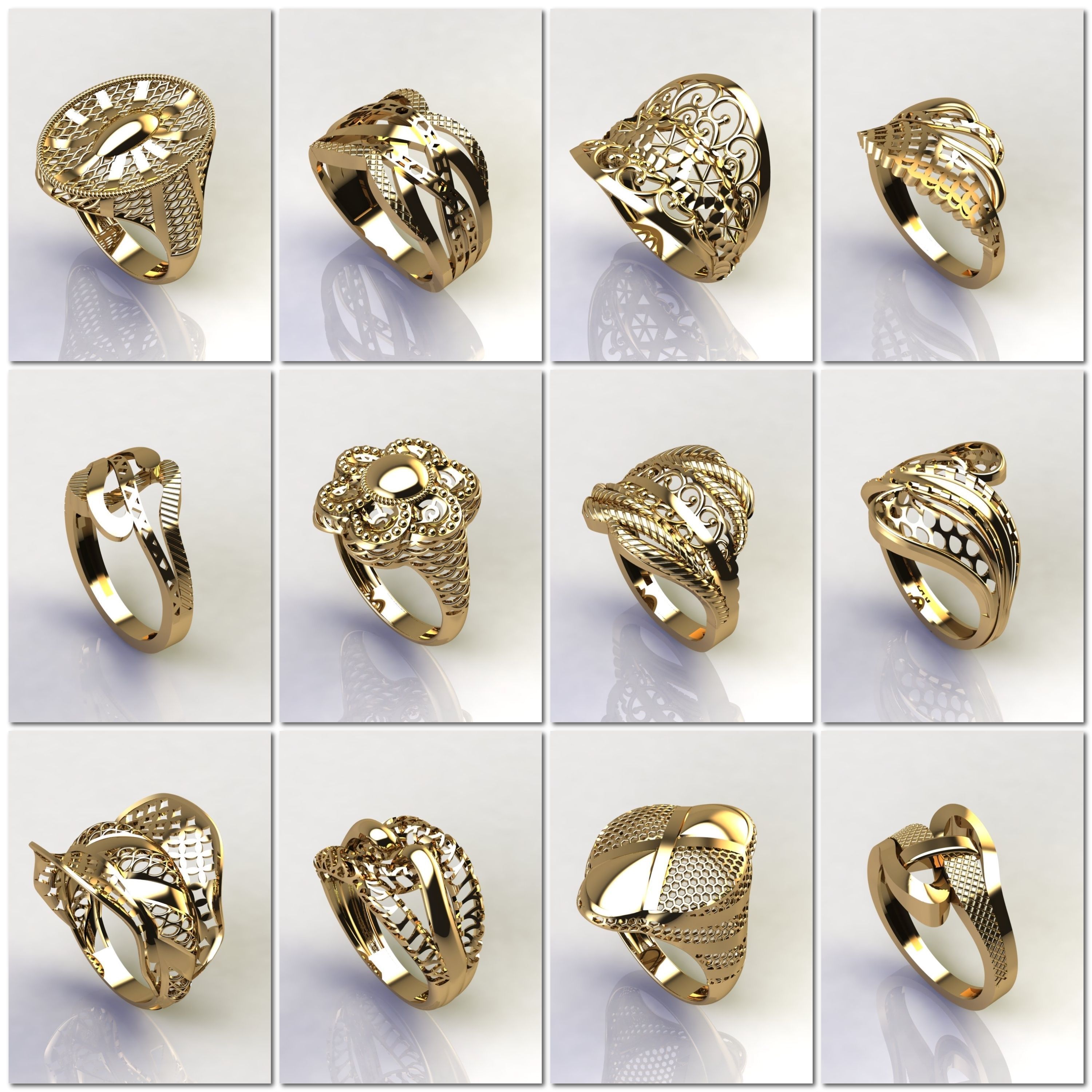 1330 Model Womens ring STL rings for ladies machine ready 3D Model Collection_138