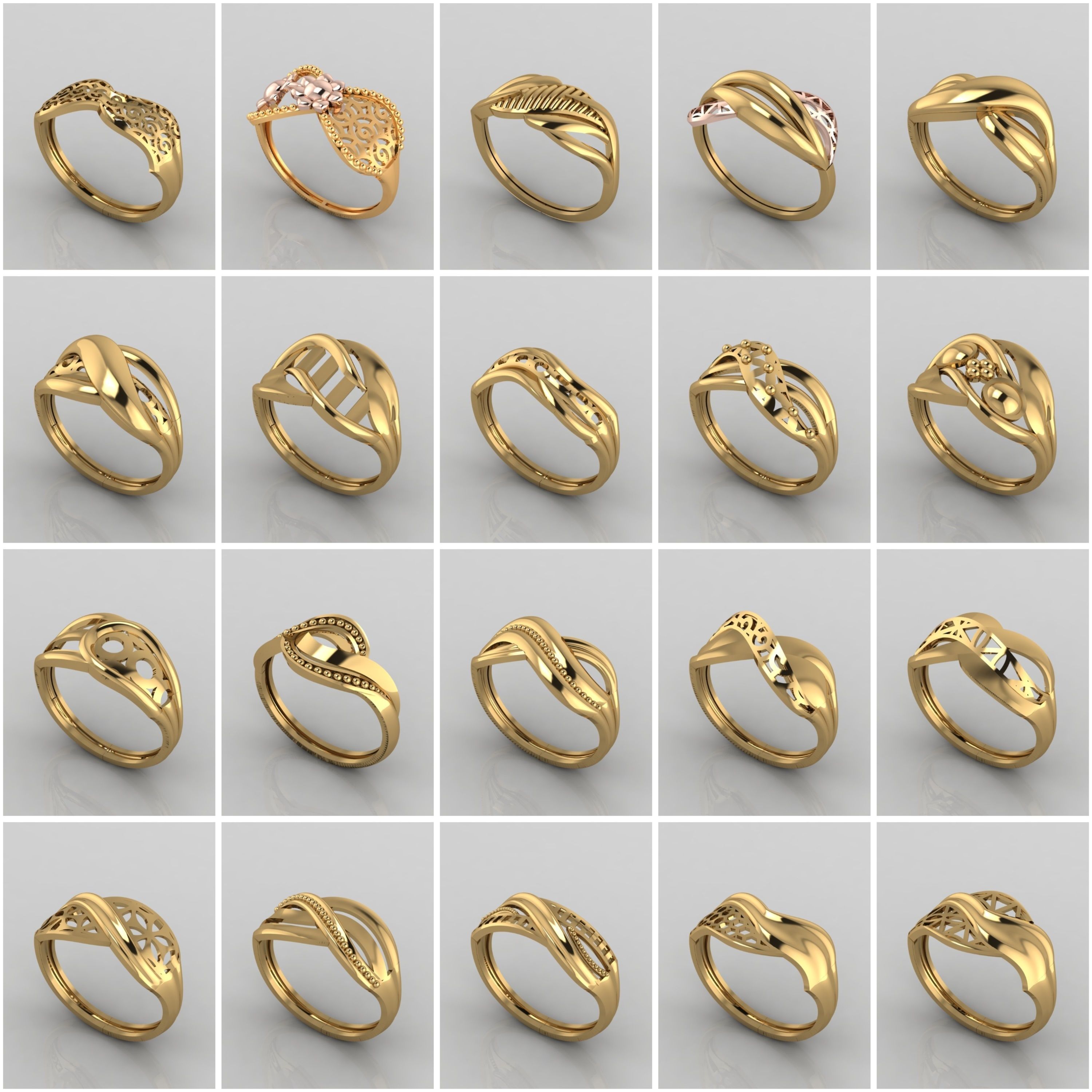 1330 Model Womens ring STL rings for ladies machine ready 3D Model Collection_44