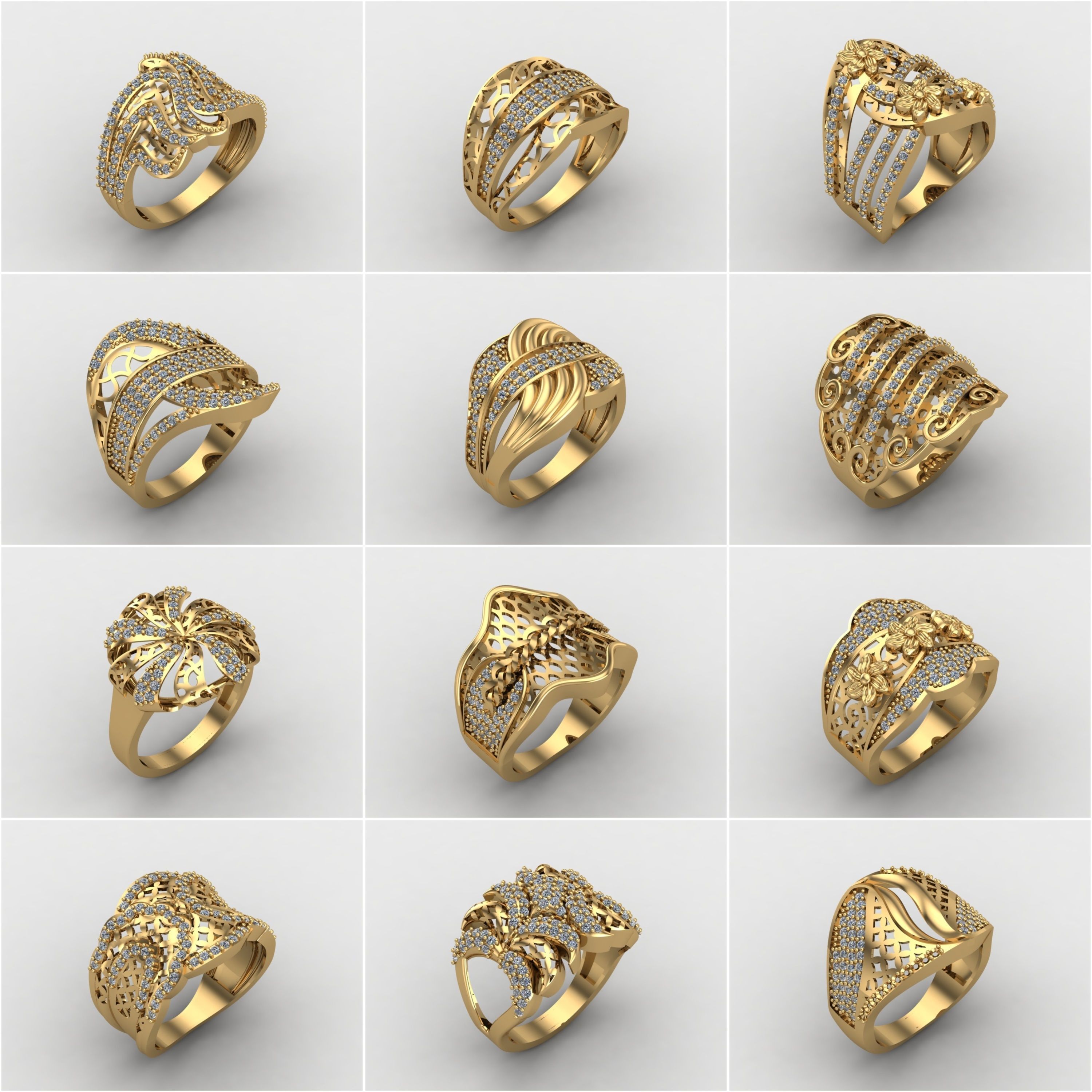 1330 Model Womens ring STL rings for ladies machine ready 3D Model Collection_62