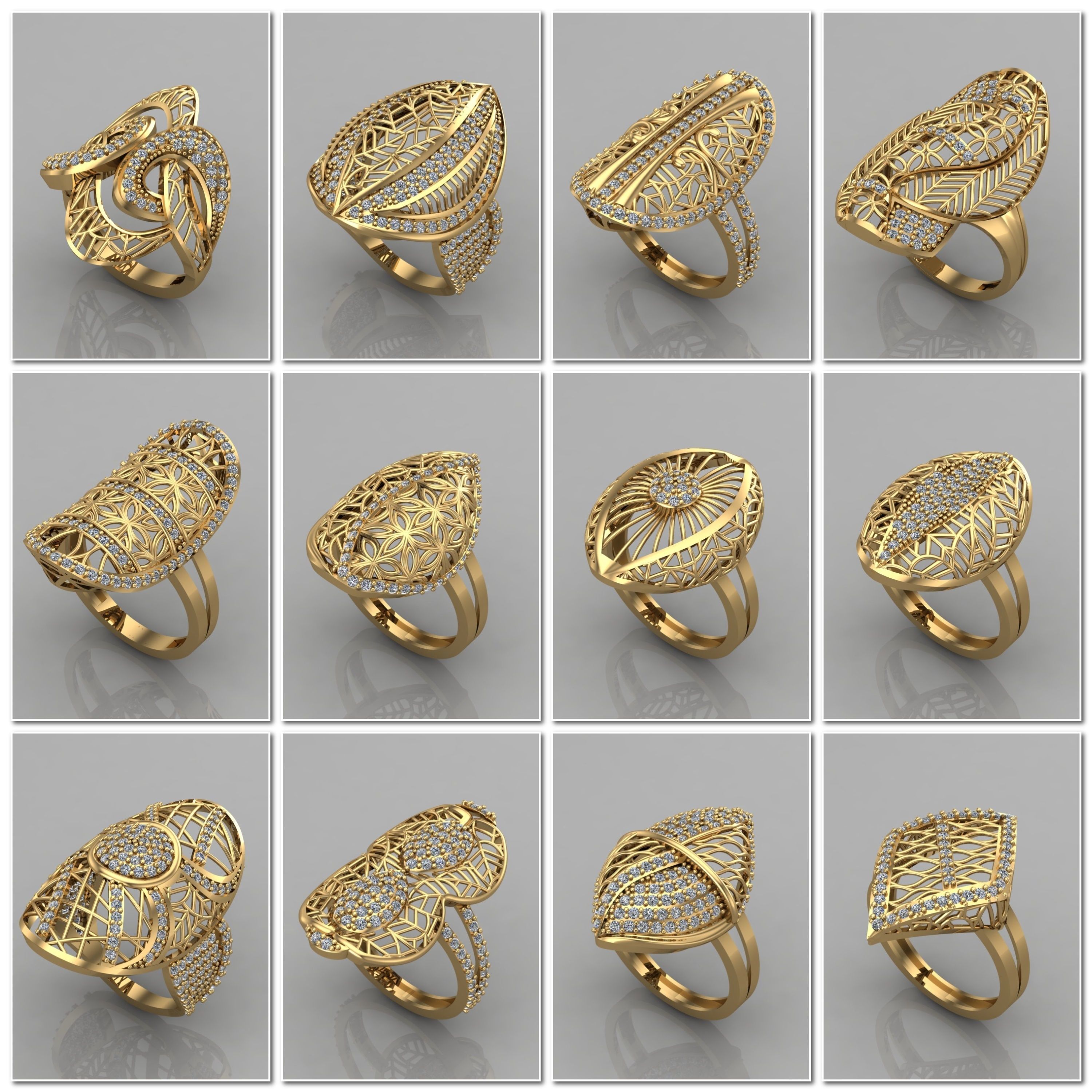 1330 Model Womens ring STL rings for ladies machine ready 3D Model Collection_90
