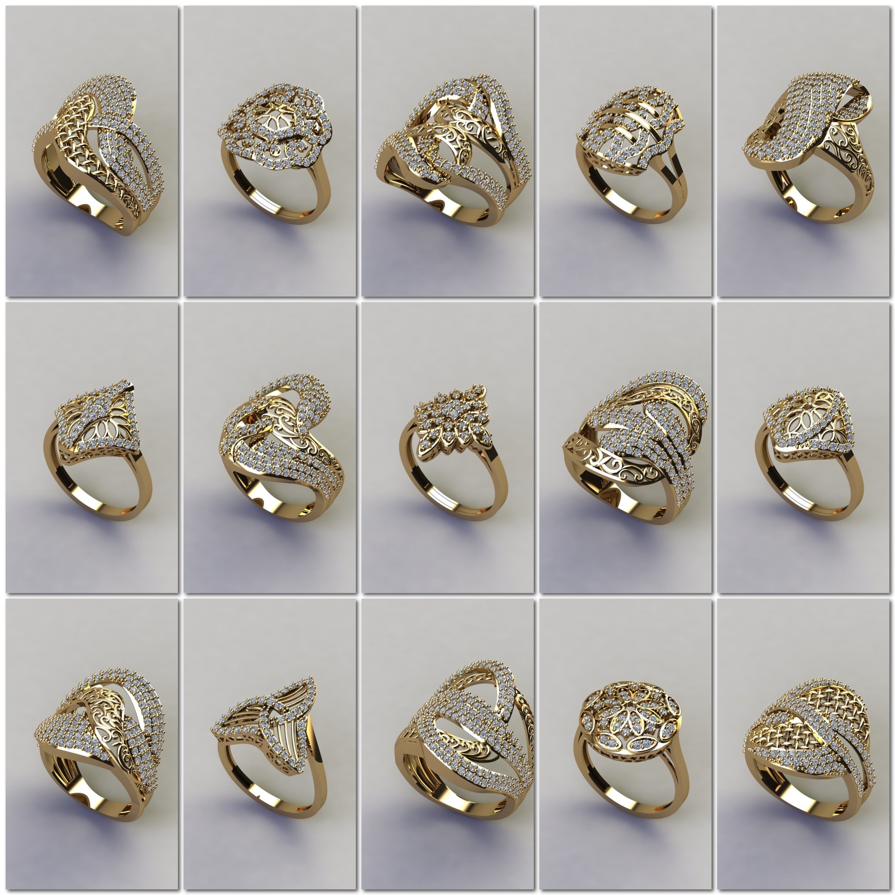 1330 Model Womens ring STL rings for ladies machine ready 3D Model Collection_87