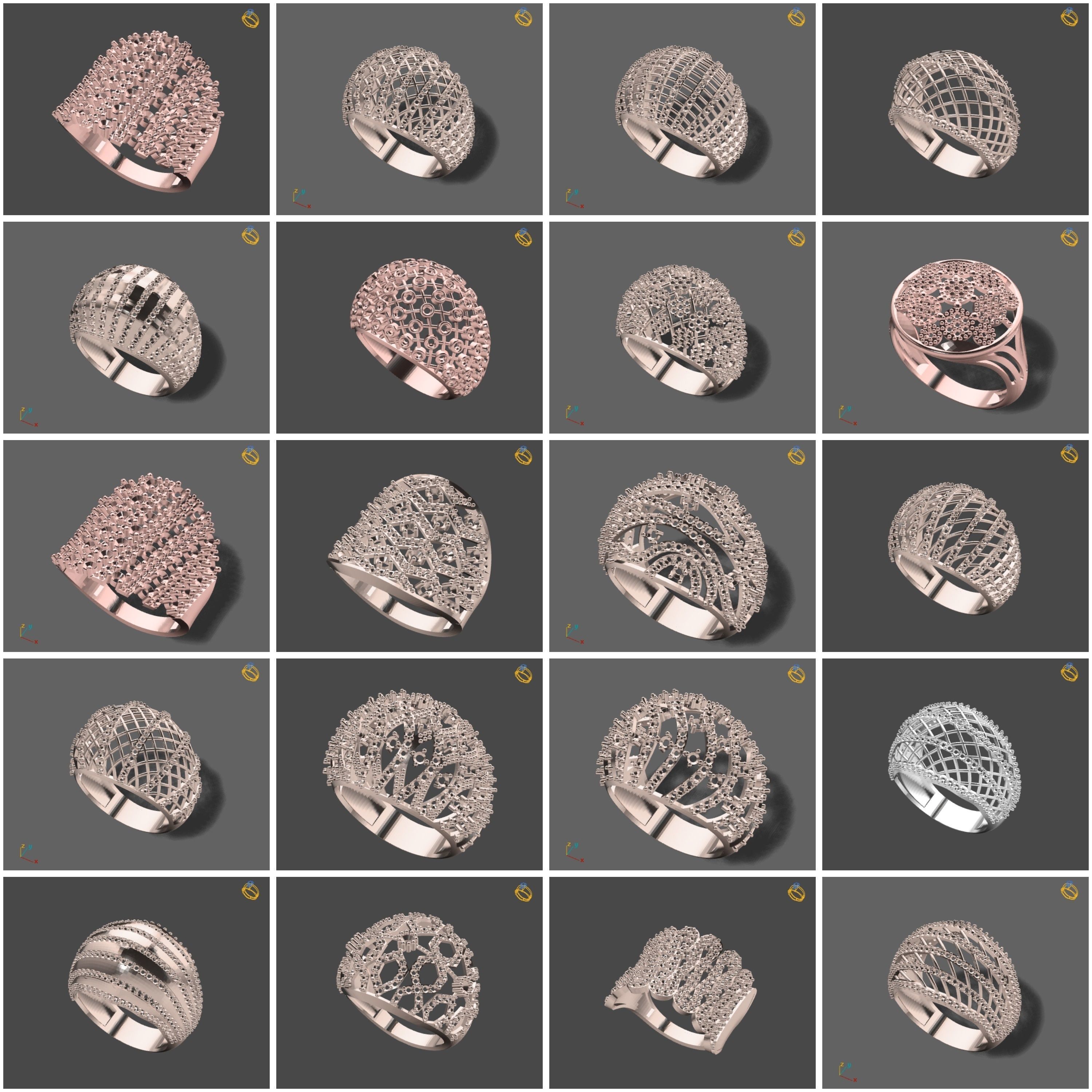 1330 Model Womens ring STL rings for ladies machine ready 3D Model Collection_82