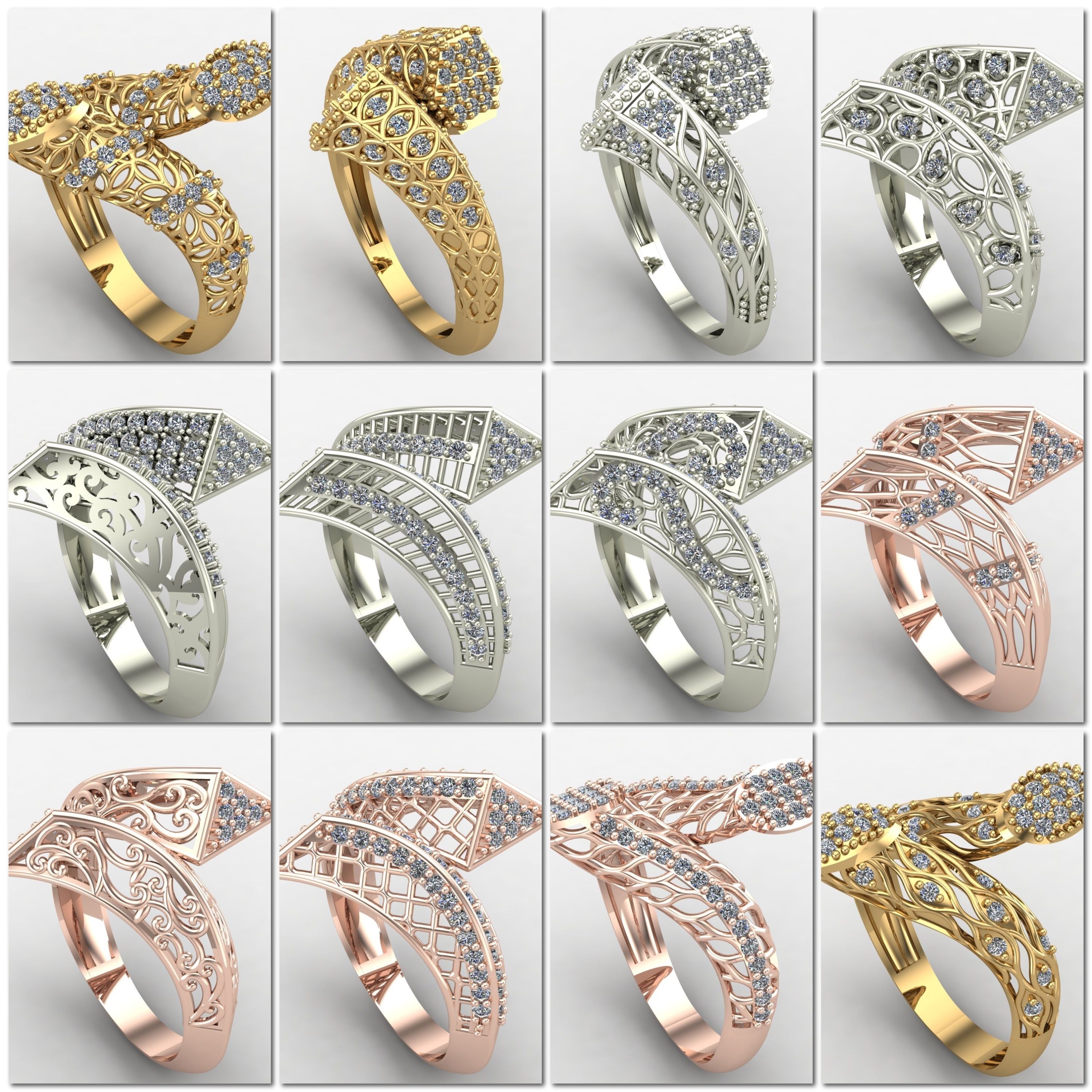 1330 Model Womens ring STL rings for ladies machine ready 3D Model Collection_119