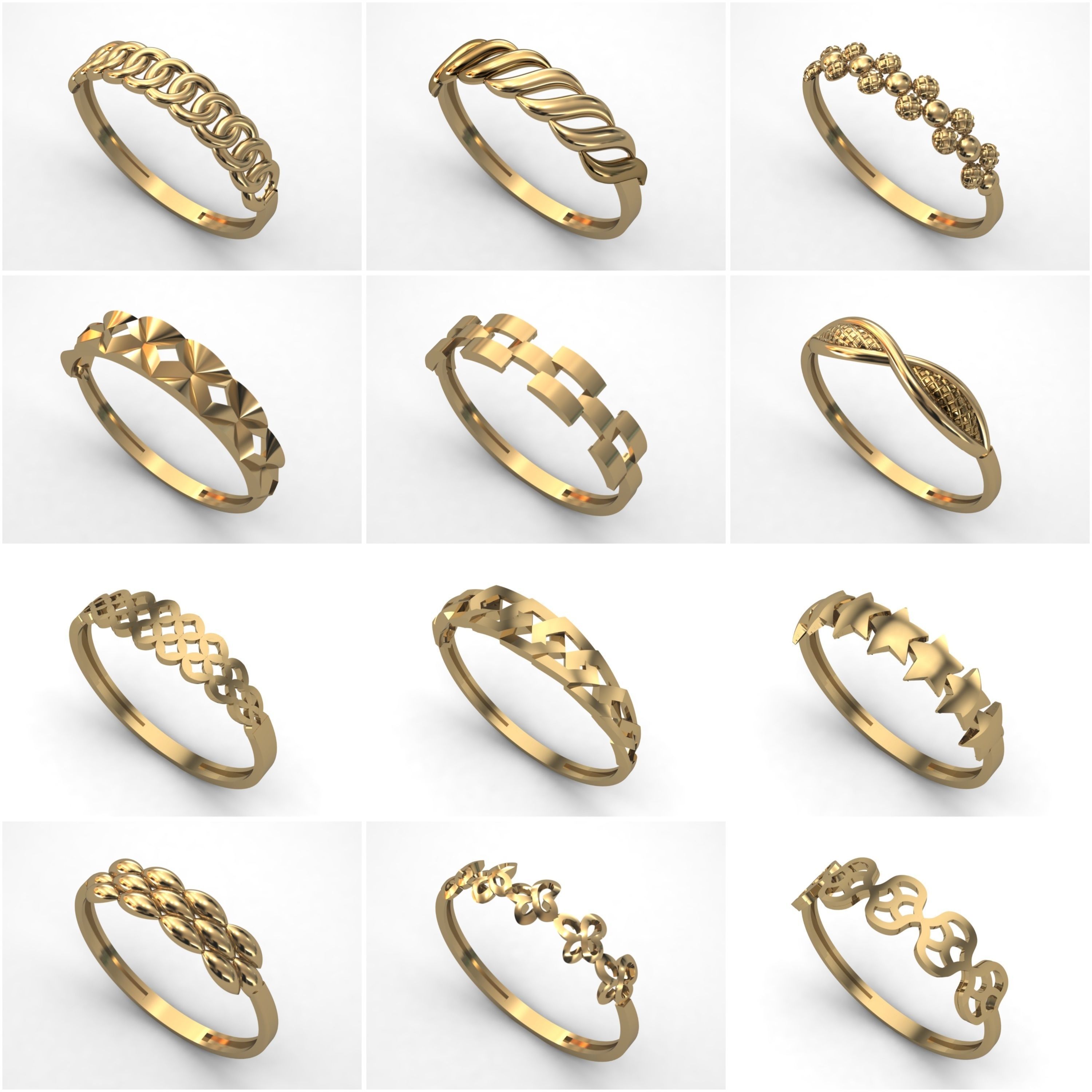 1330 Model Womens ring STL rings for ladies machine ready 3D Model Collection_15