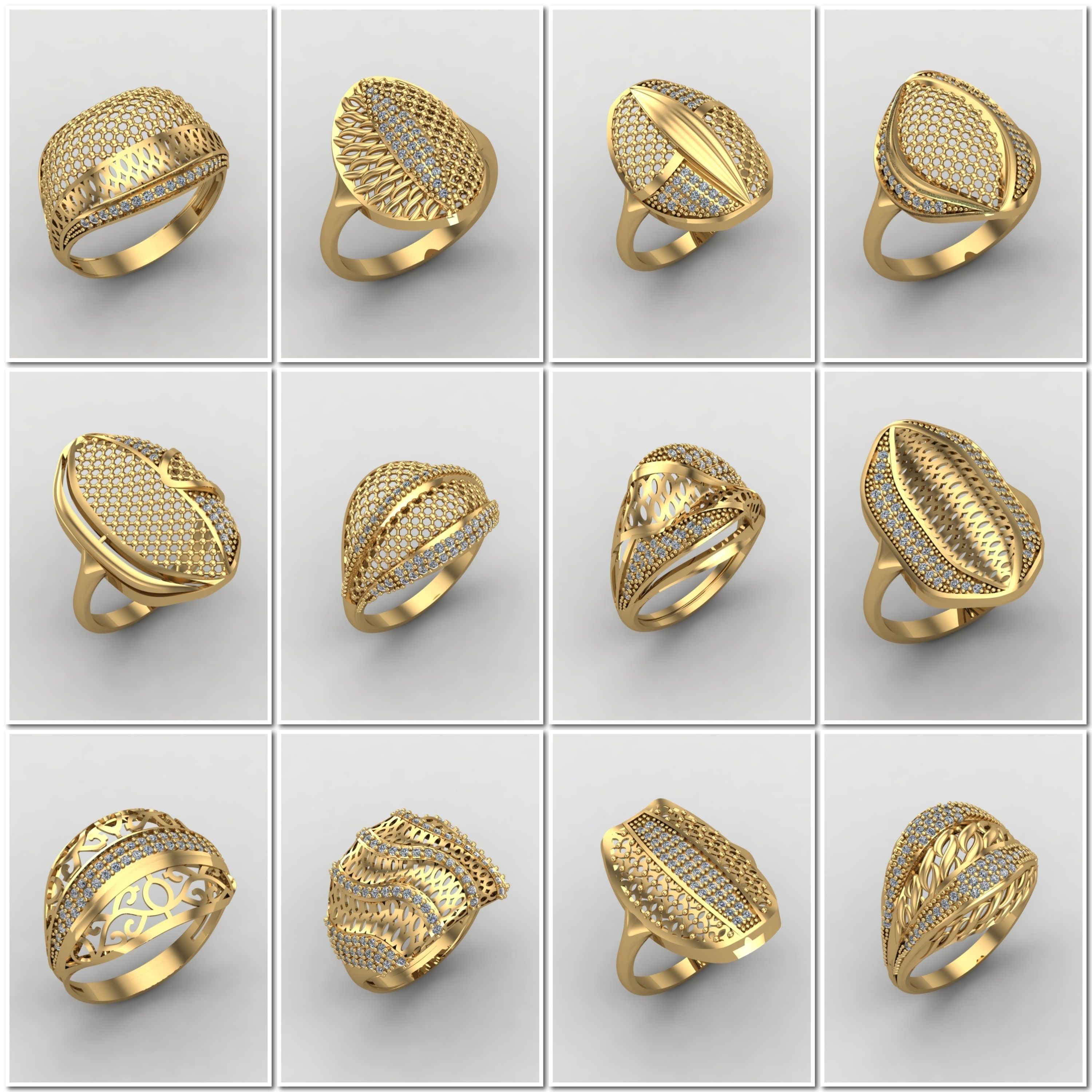 1330 Model Womens ring STL rings for ladies machine ready 3D Model Collection_76
