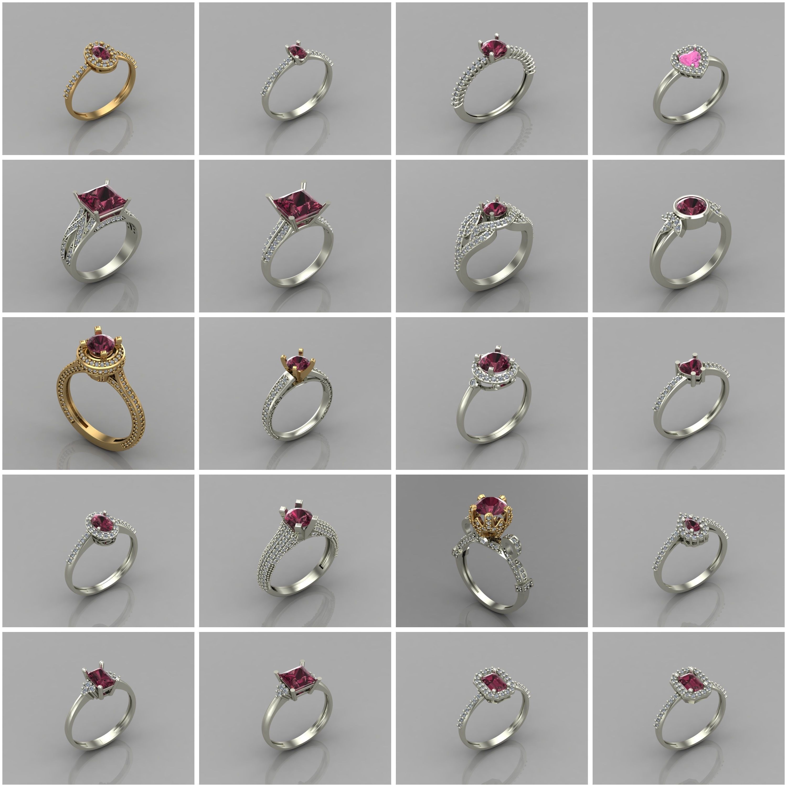 1330 Model Womens ring STL rings for ladies machine ready 3D Model Collection_18