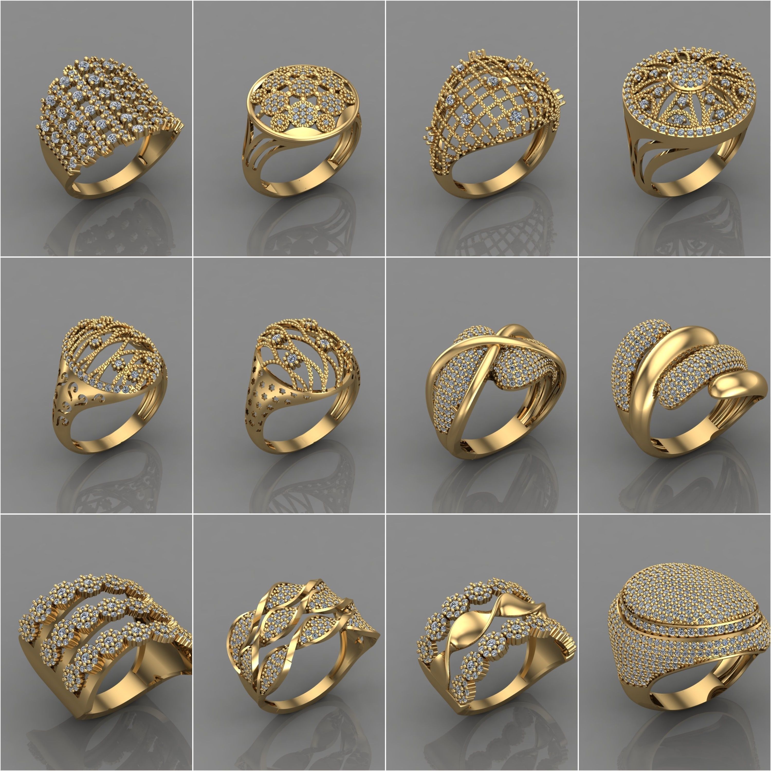 1330 Model Womens ring STL rings for ladies machine ready 3D Model Collection_86