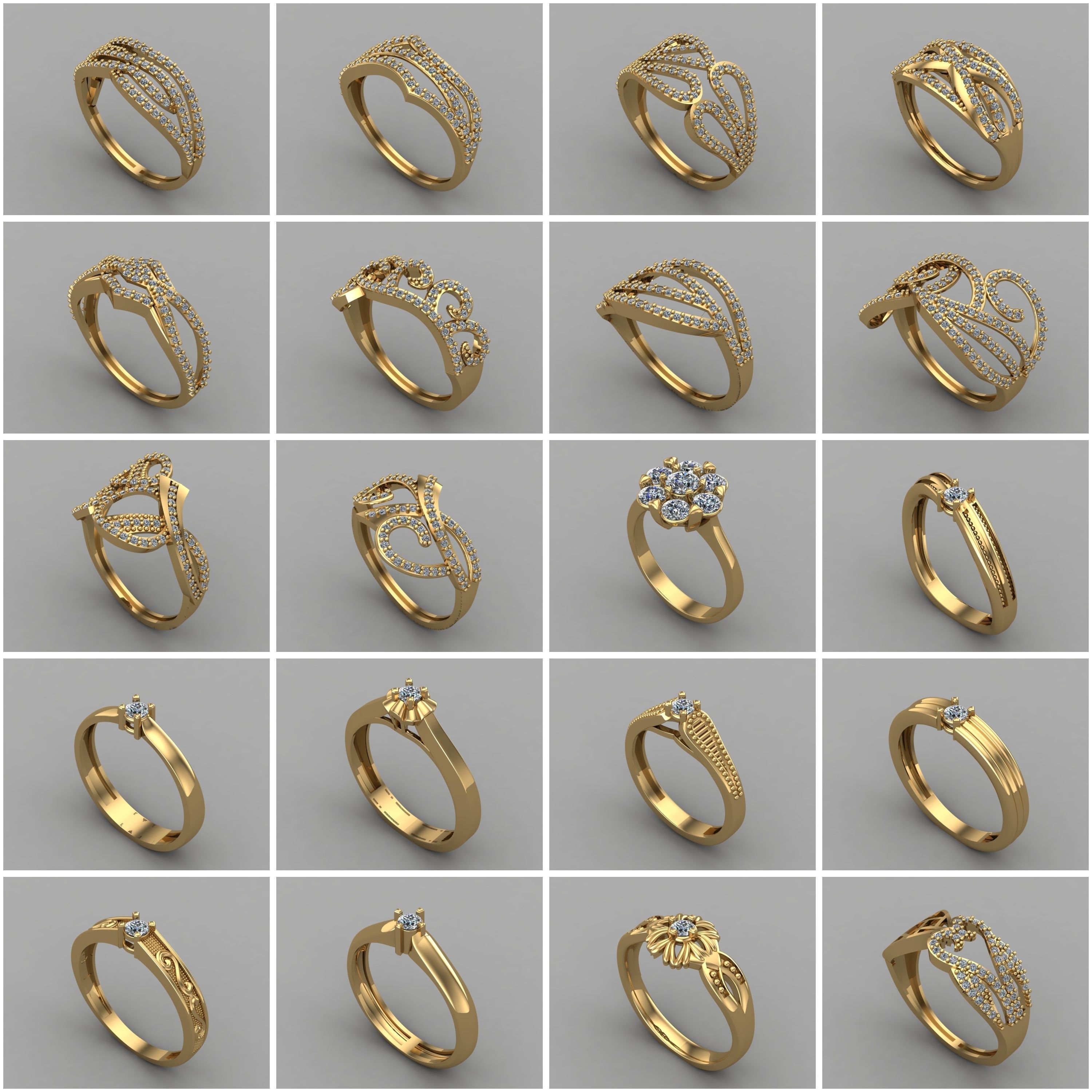 1330 Model Womens ring STL rings for ladies machine ready 3D Model Collection_63
