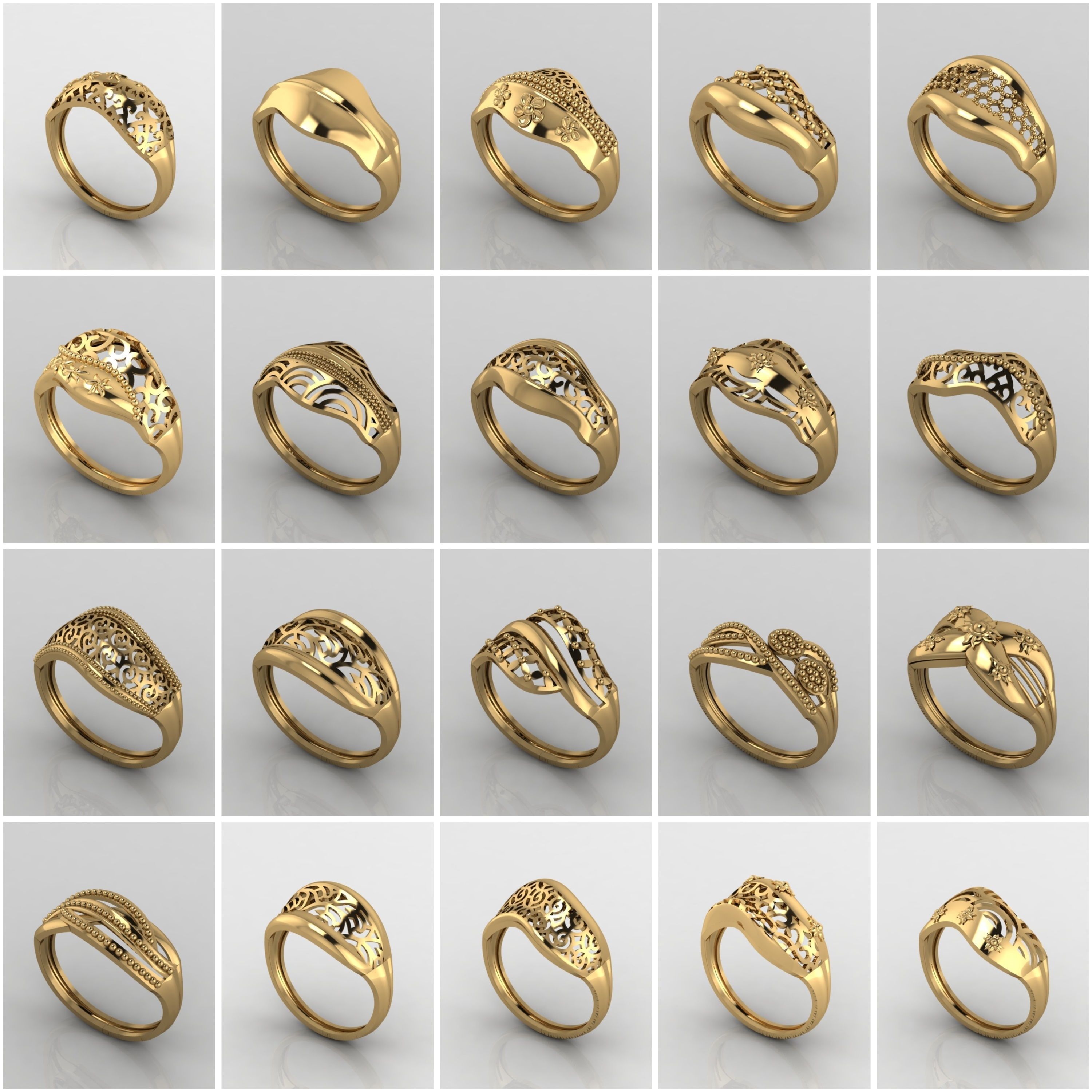 1330 Model Womens ring STL rings for ladies machine ready 3D Model Collection_49