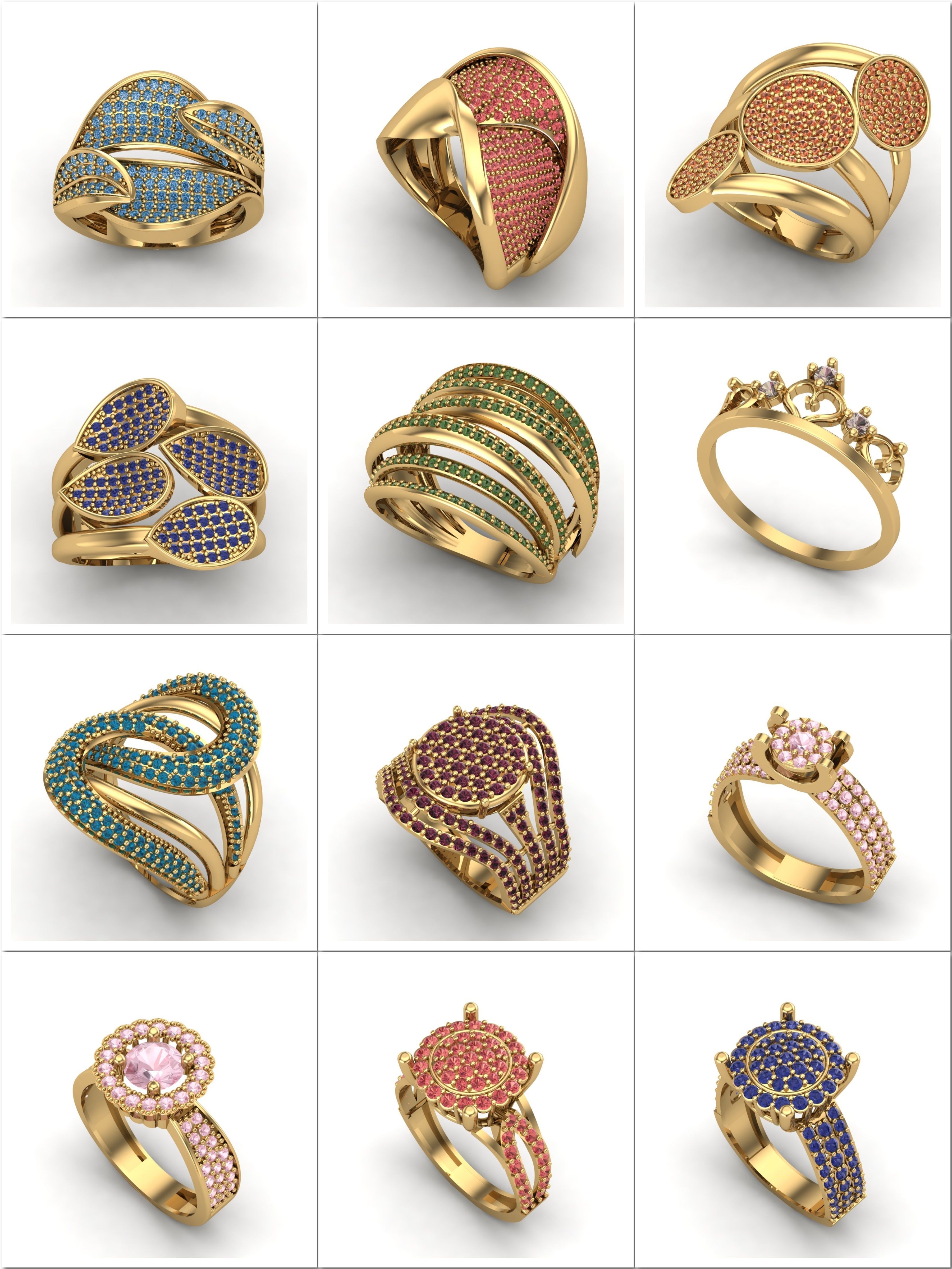 1330 Model Womens ring STL rings for ladies machine ready 3D Model Collection_147