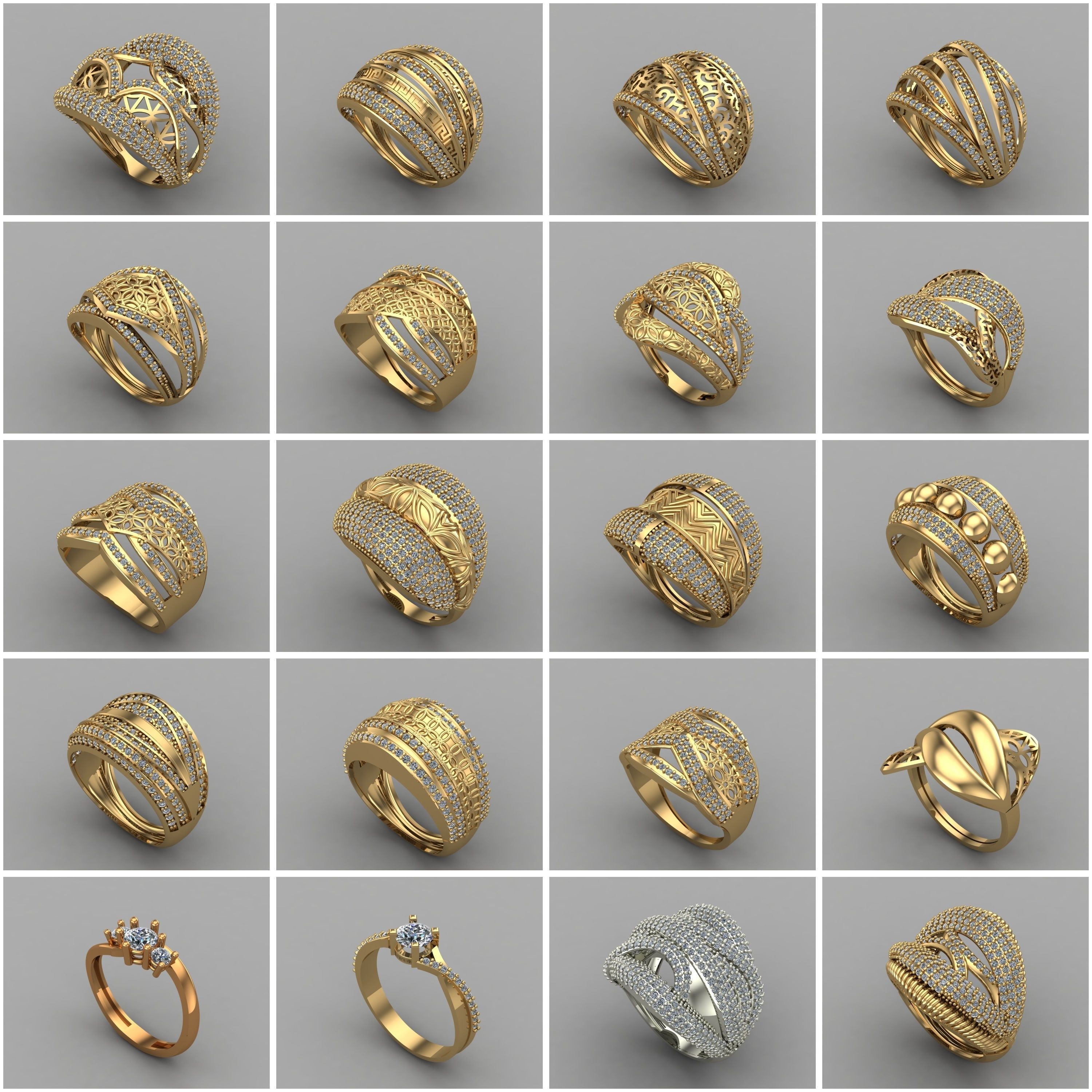 1330 Model Womens ring STL rings for ladies machine ready 3D Model Collection_102