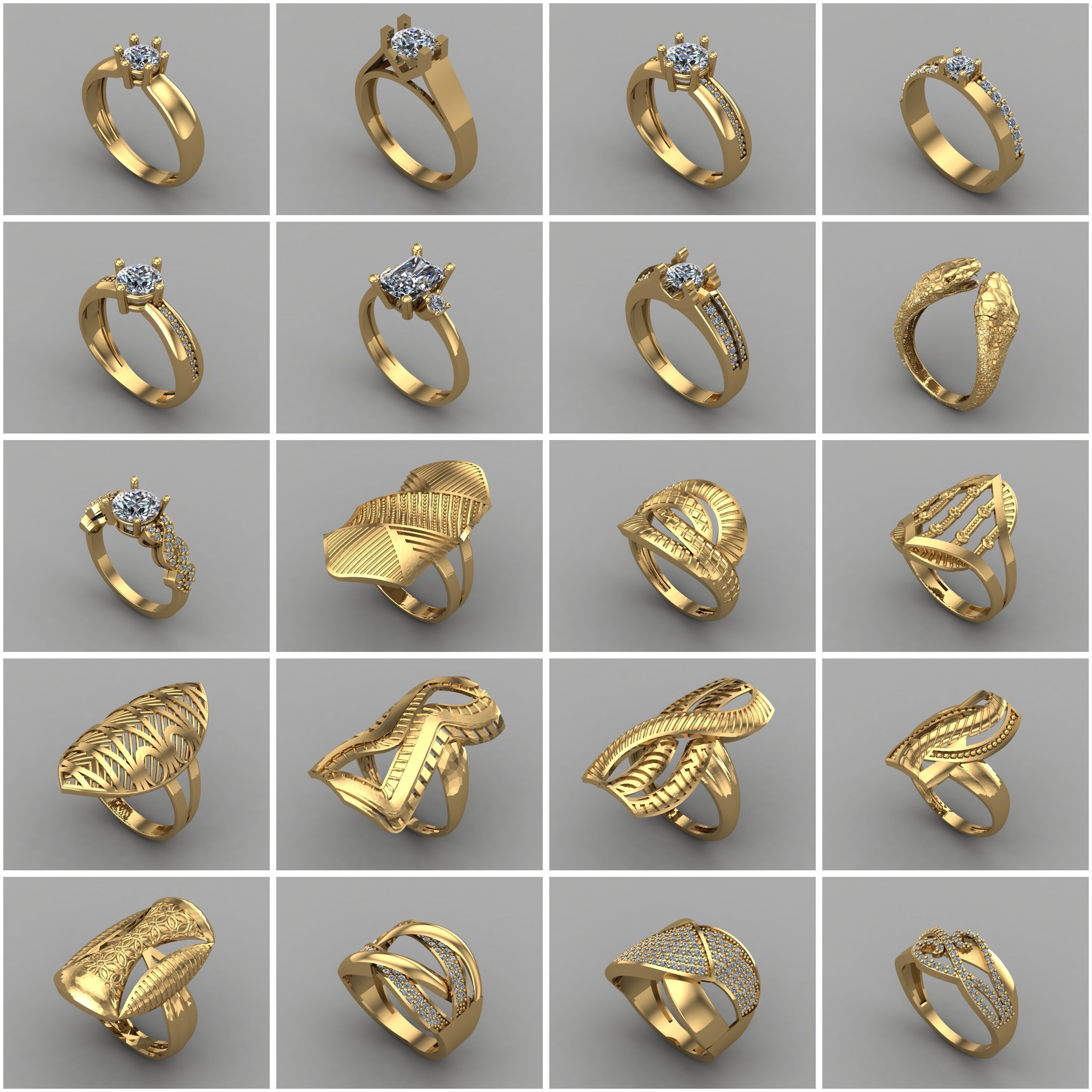 1330 Model Womens ring STL rings for ladies machine ready 3D Model Collection_91