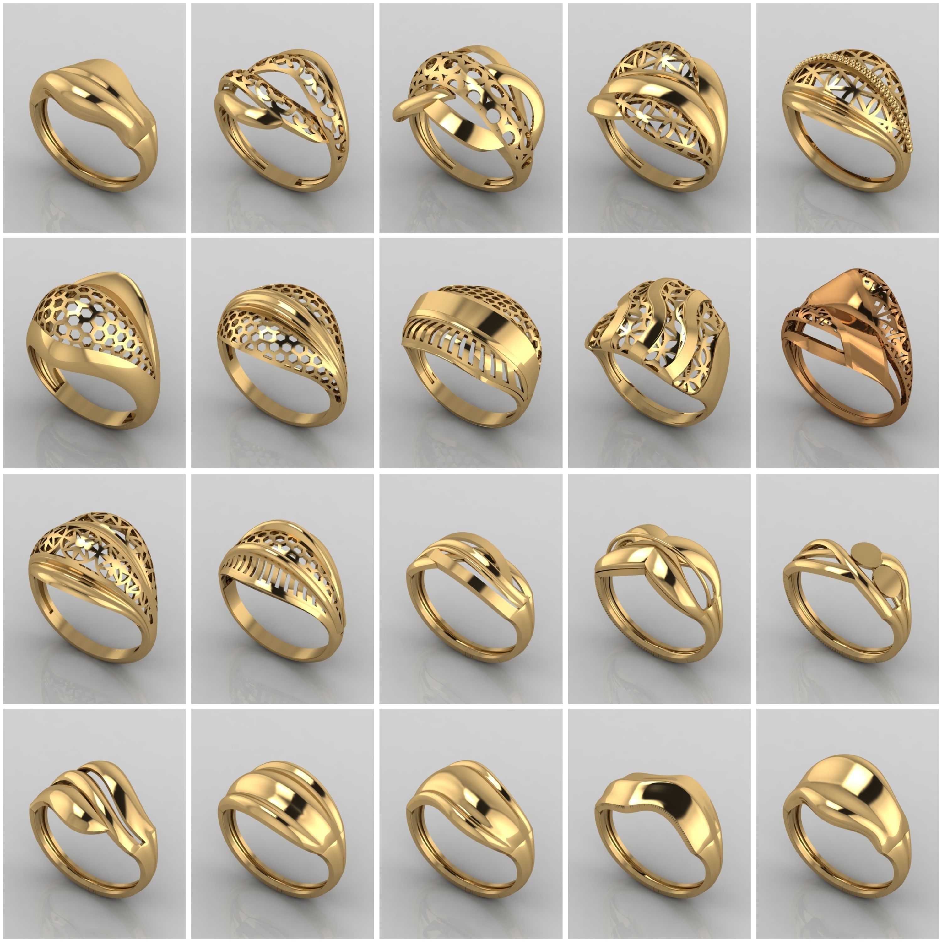 1330 Model Womens ring STL rings for ladies machine ready 3D Model Collection_52