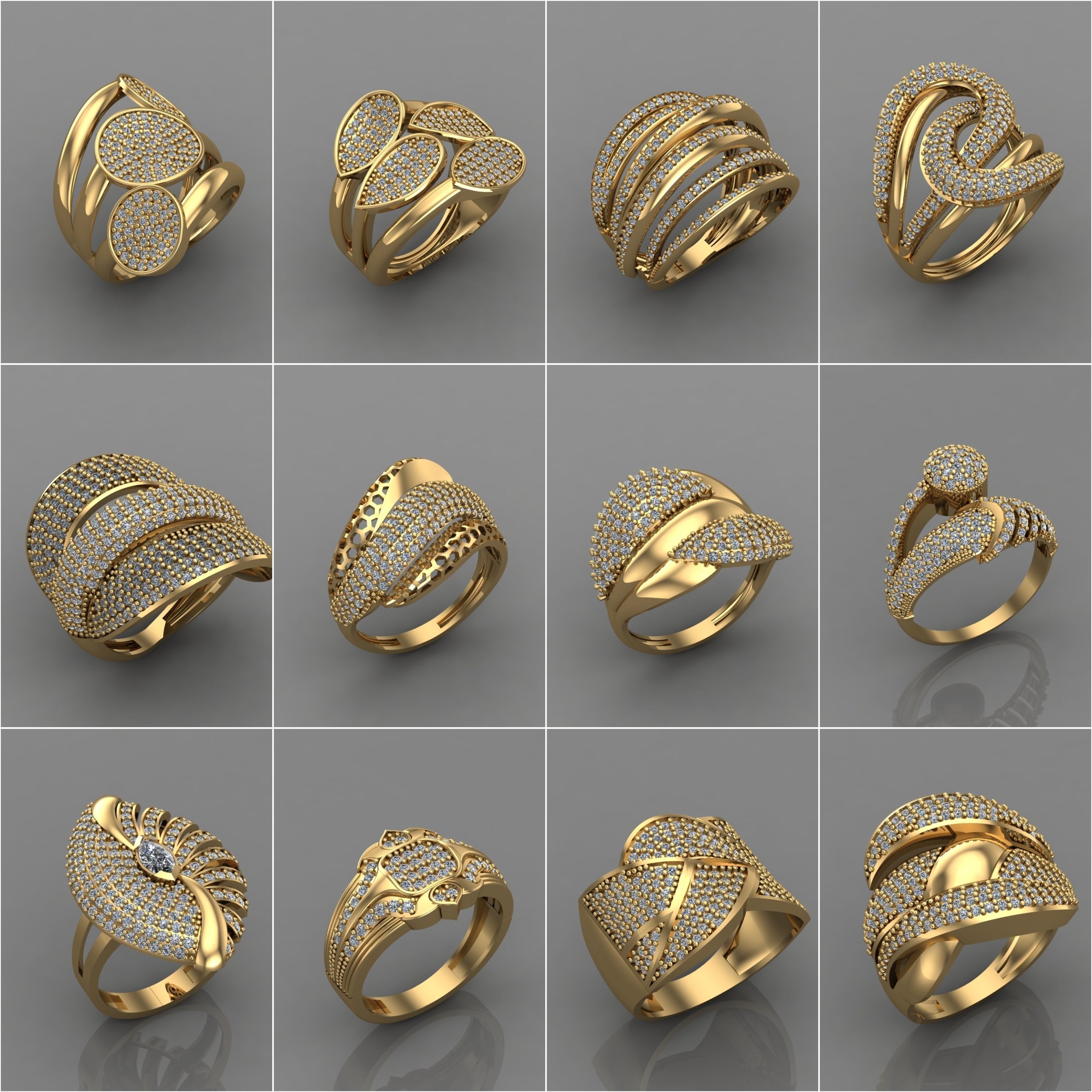 1330 Model Womens ring STL rings for ladies machine ready 3D Model Collection_143