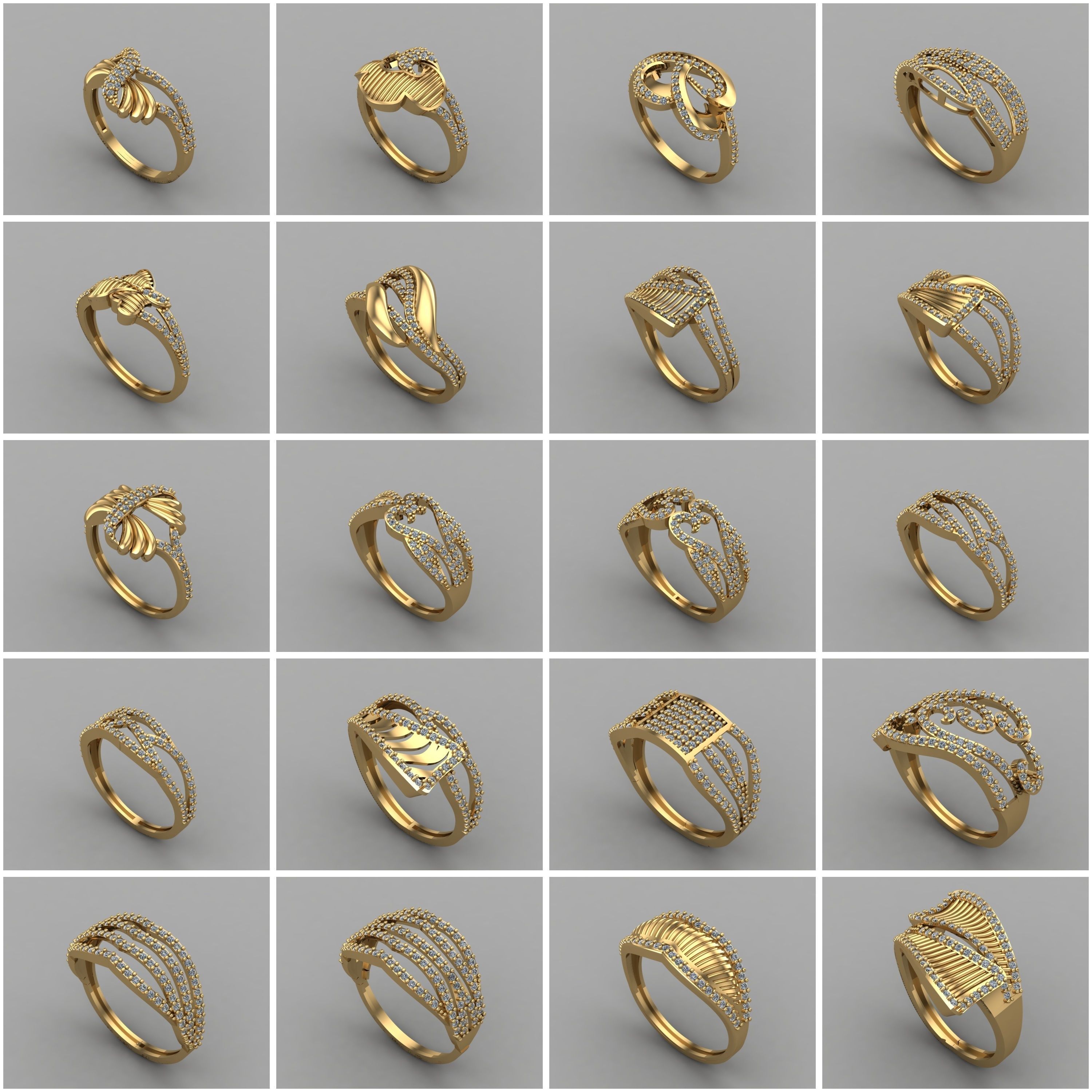 1330 Model Womens ring STL rings for ladies machine ready 3D Model Collection_69