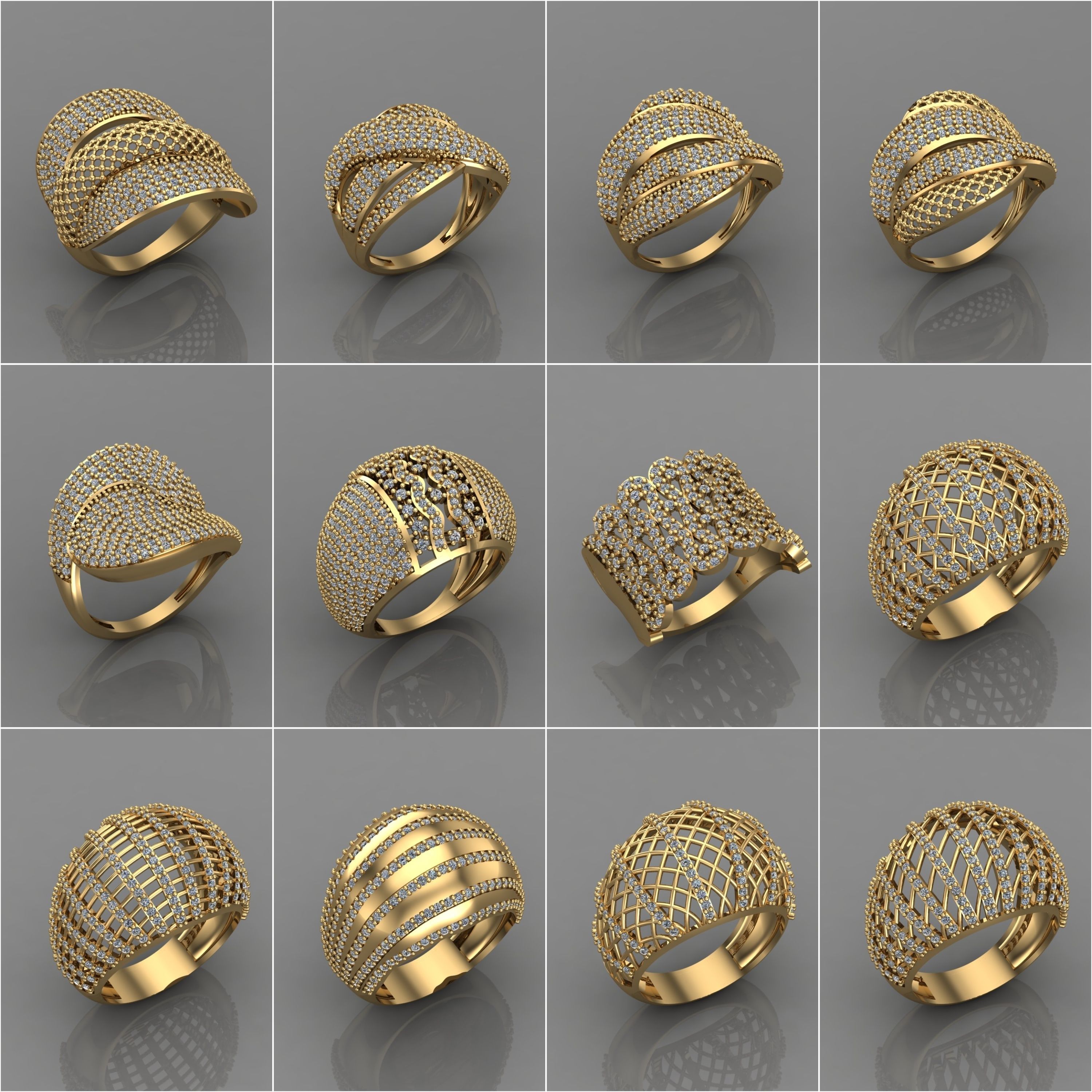 1330 Model Womens ring STL rings for ladies machine ready 3D Model Collection_145
