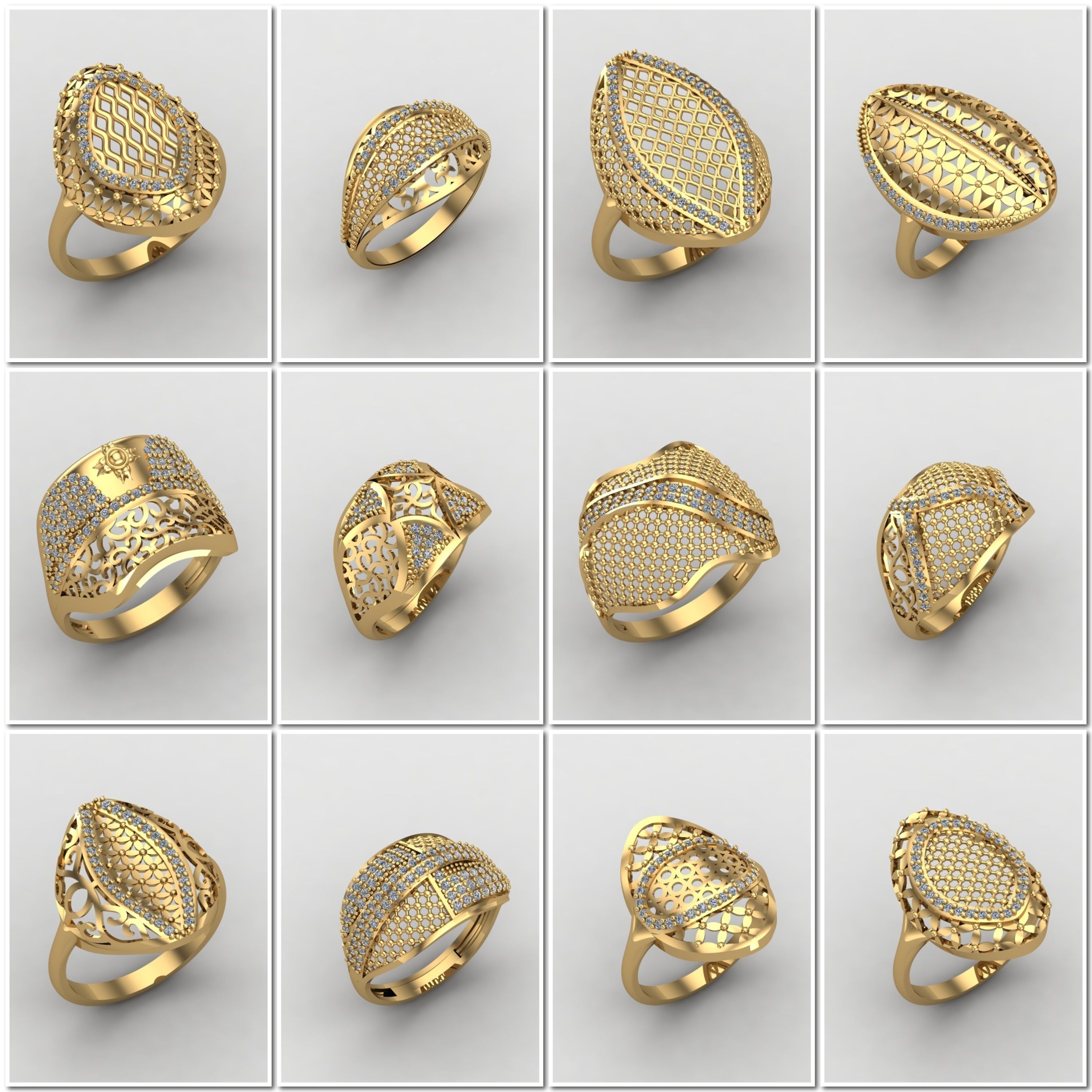 1330 Model Womens ring STL rings for ladies machine ready 3D Model Collection_74