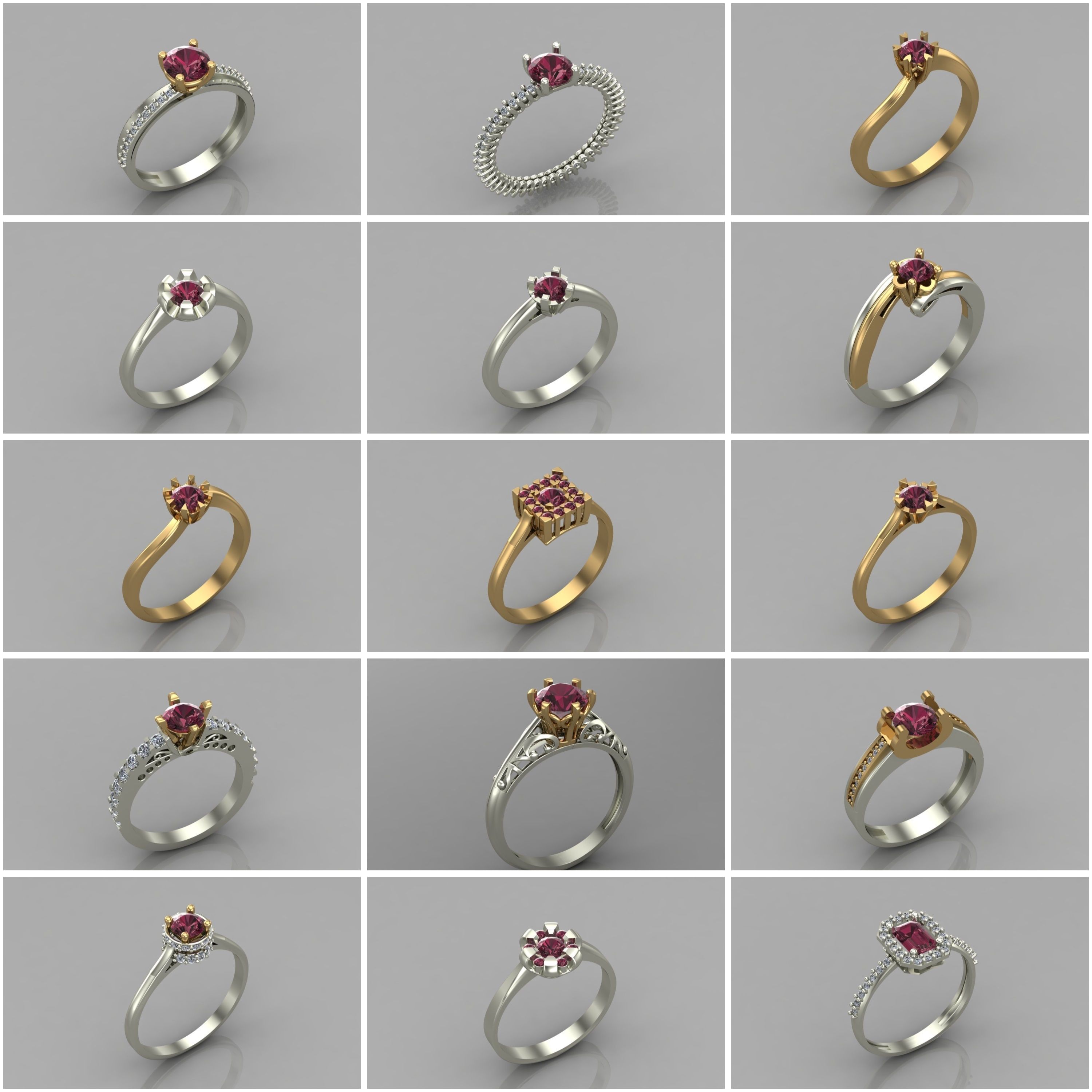 1330 Model Womens ring STL rings for ladies machine ready 3D Model Collection_9